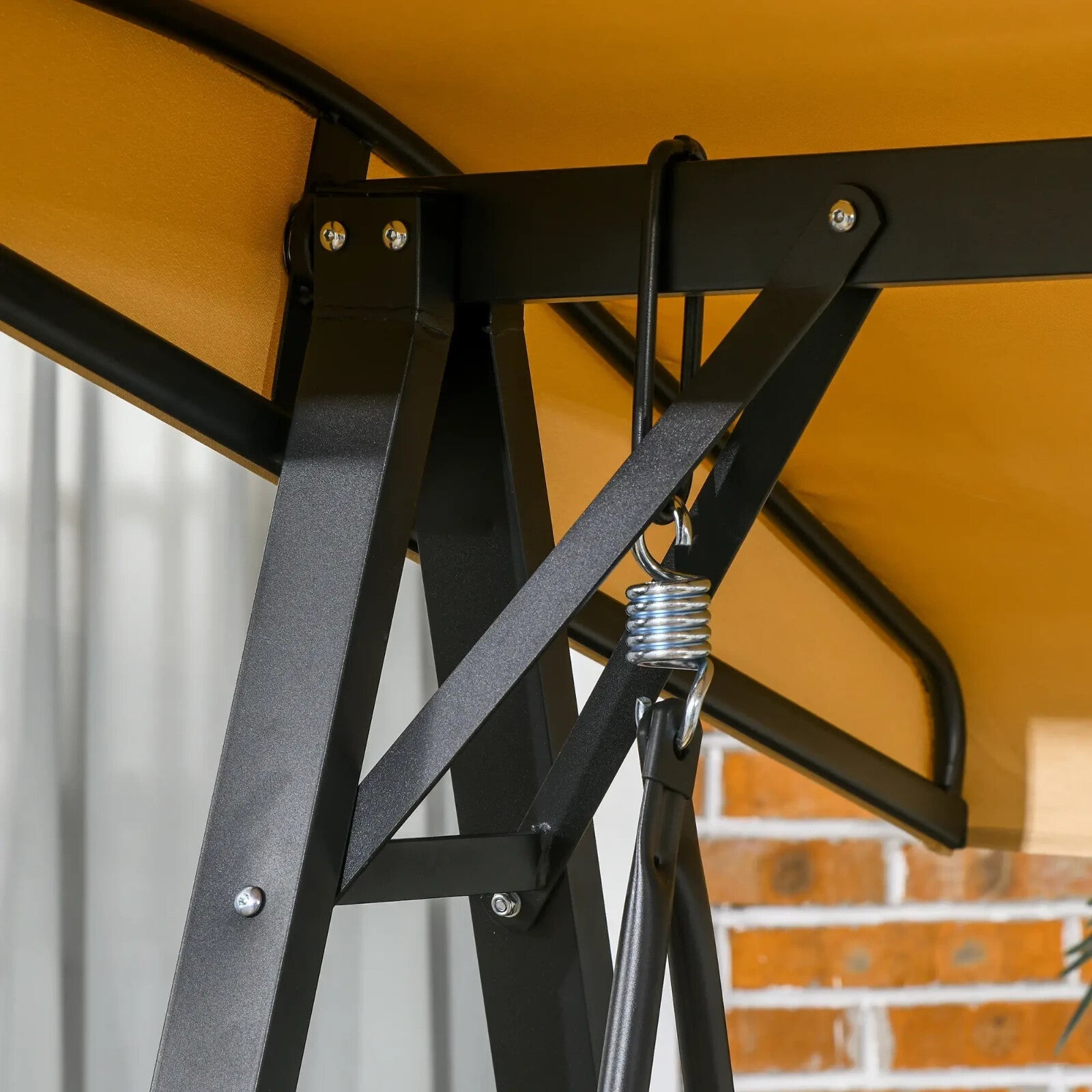 Two Seater Garden Swing Bench with Adjustable Canopy Outdoor Patio Swing Seat - Home and Garden Furniture Shop - rustic - furniture