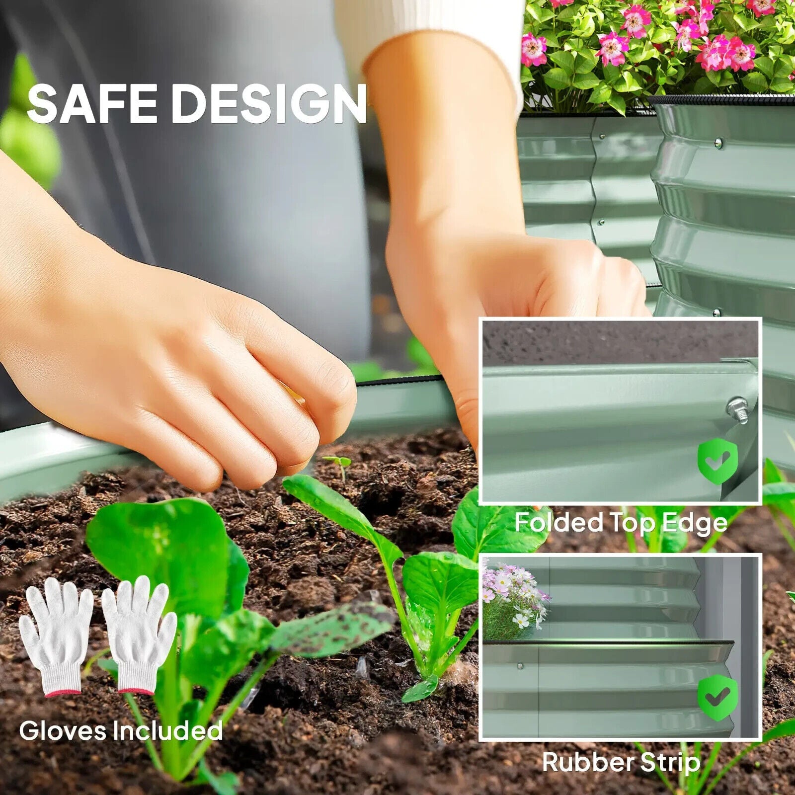 Two Tier Galvanised Steel Garden Planter Raised Bed Metal Vegetable Flower Box - Home and Garden Furniture Shop - #rustic - furniture#
