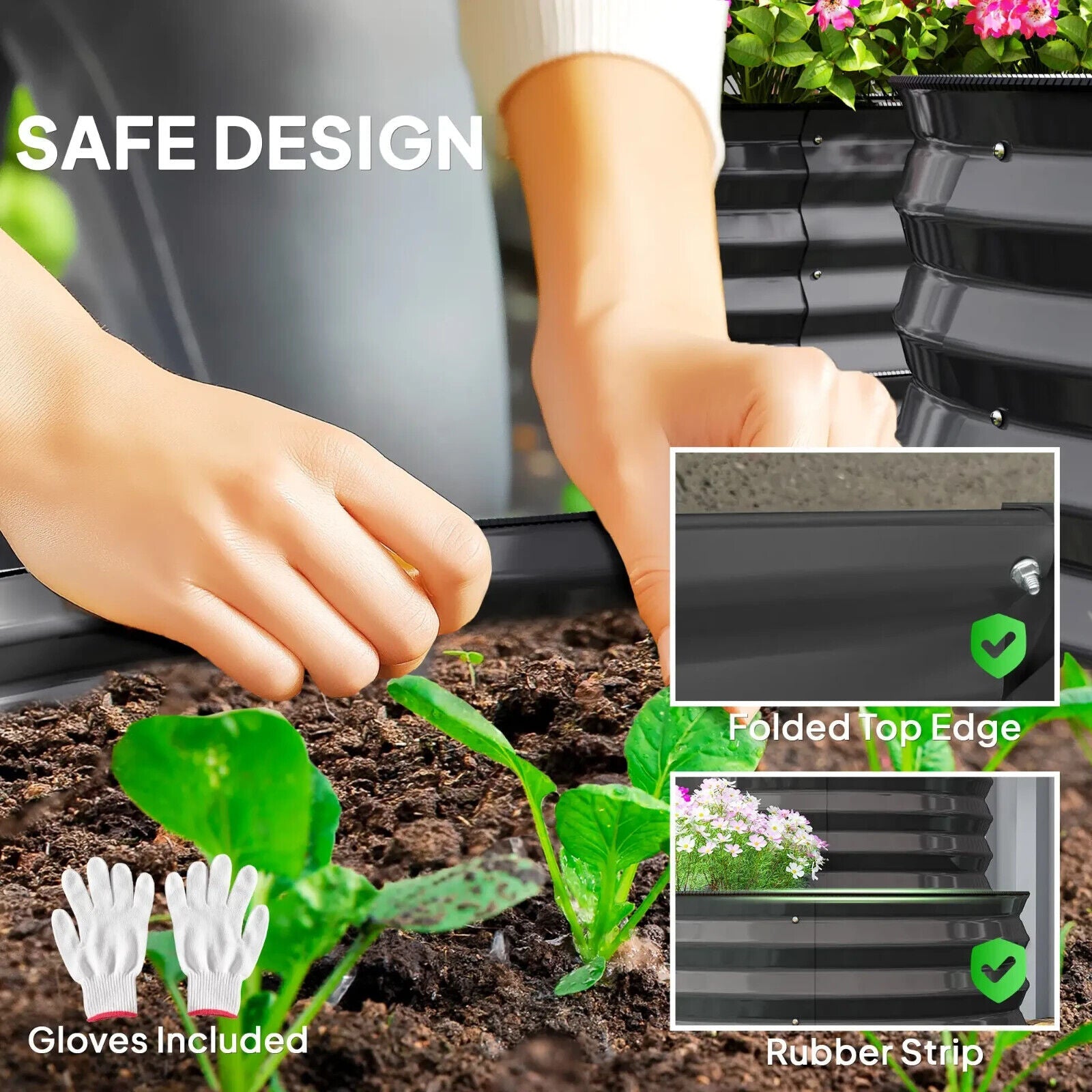 Two Tier Galvanised Steel Garden Planter Raised Bed Metal Vegetable Planter - Home and Garden Furniture Shop - #rustic - furniture#