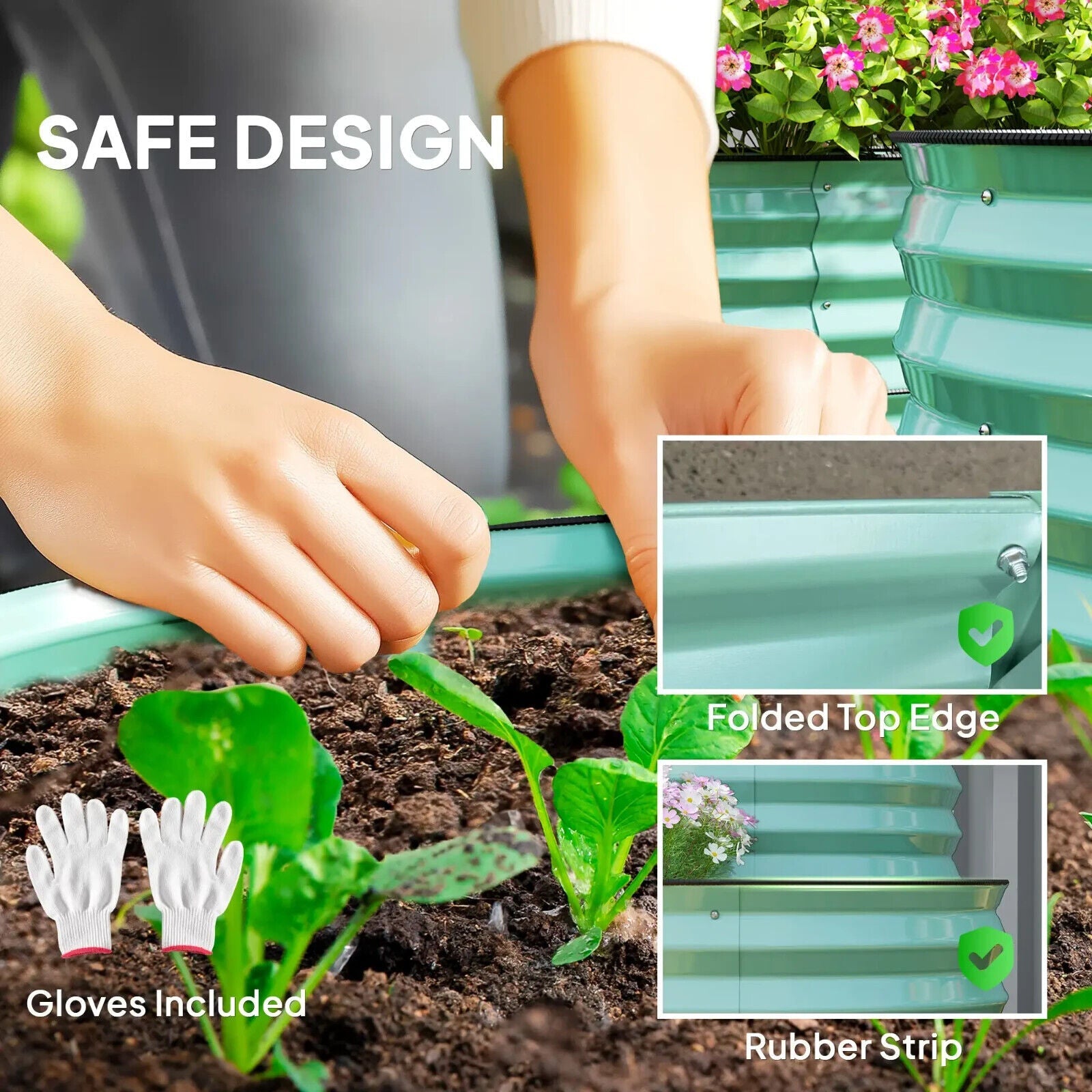 Two Tier Galvanised Steel Garden Planter Raised Bed Outdoor Flower Vegetable - Home and Garden Furniture Shop - #rustic - furniture#