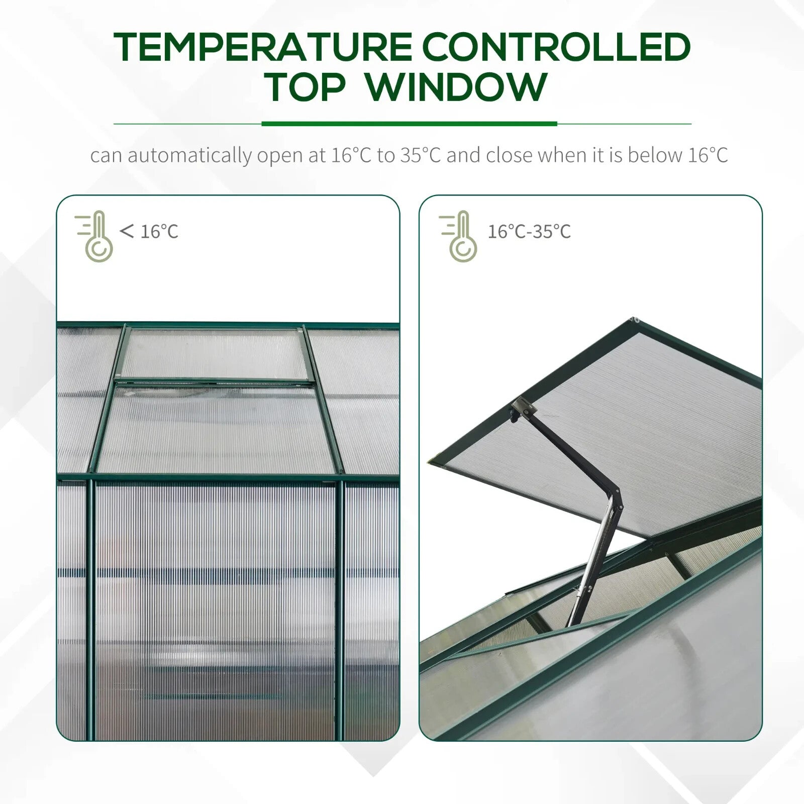 Walk In Greenhouse 6x6 FT with Foundation and Temperature Controlled Window - Home and Garden Furniture Shop - rustic - furniture