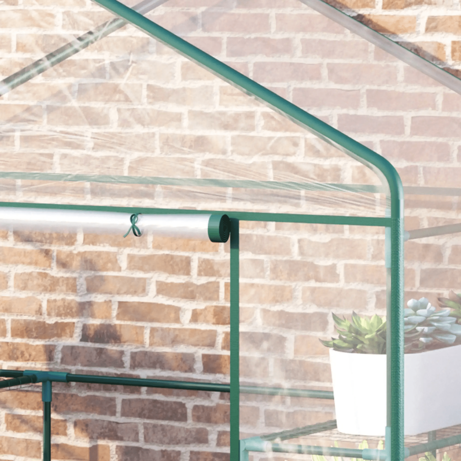 Walk In Greenhouse Garden Clear PVC Cover Plant Grow House Metal Frame Shelves - Home and Garden Furniture Shop - rustic - furniture