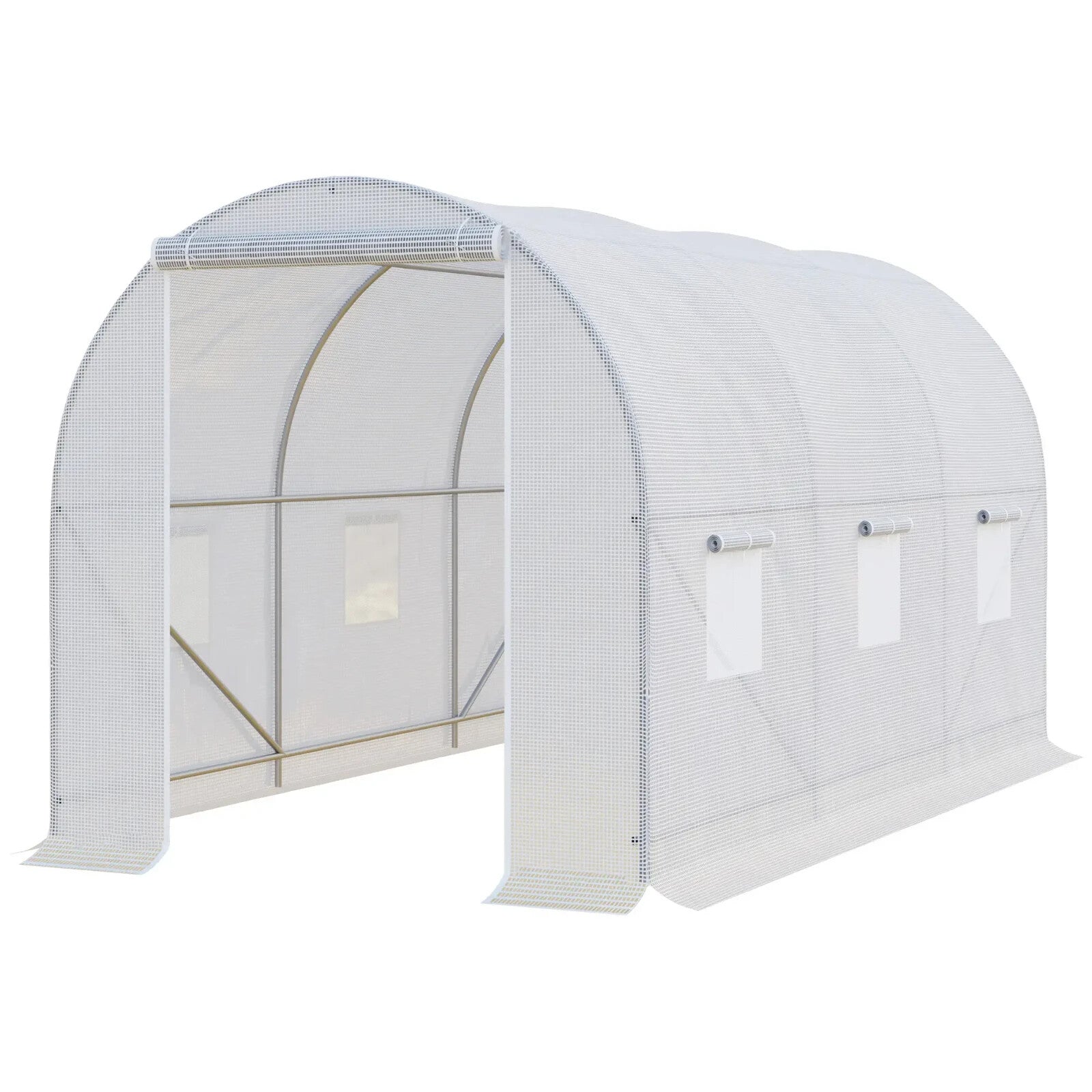 Walk In Greenhouse Large Polytunnel Windows Galvanised Garden Grow Tent Plants - Home and Garden Furniture Shop - rustic - furniture