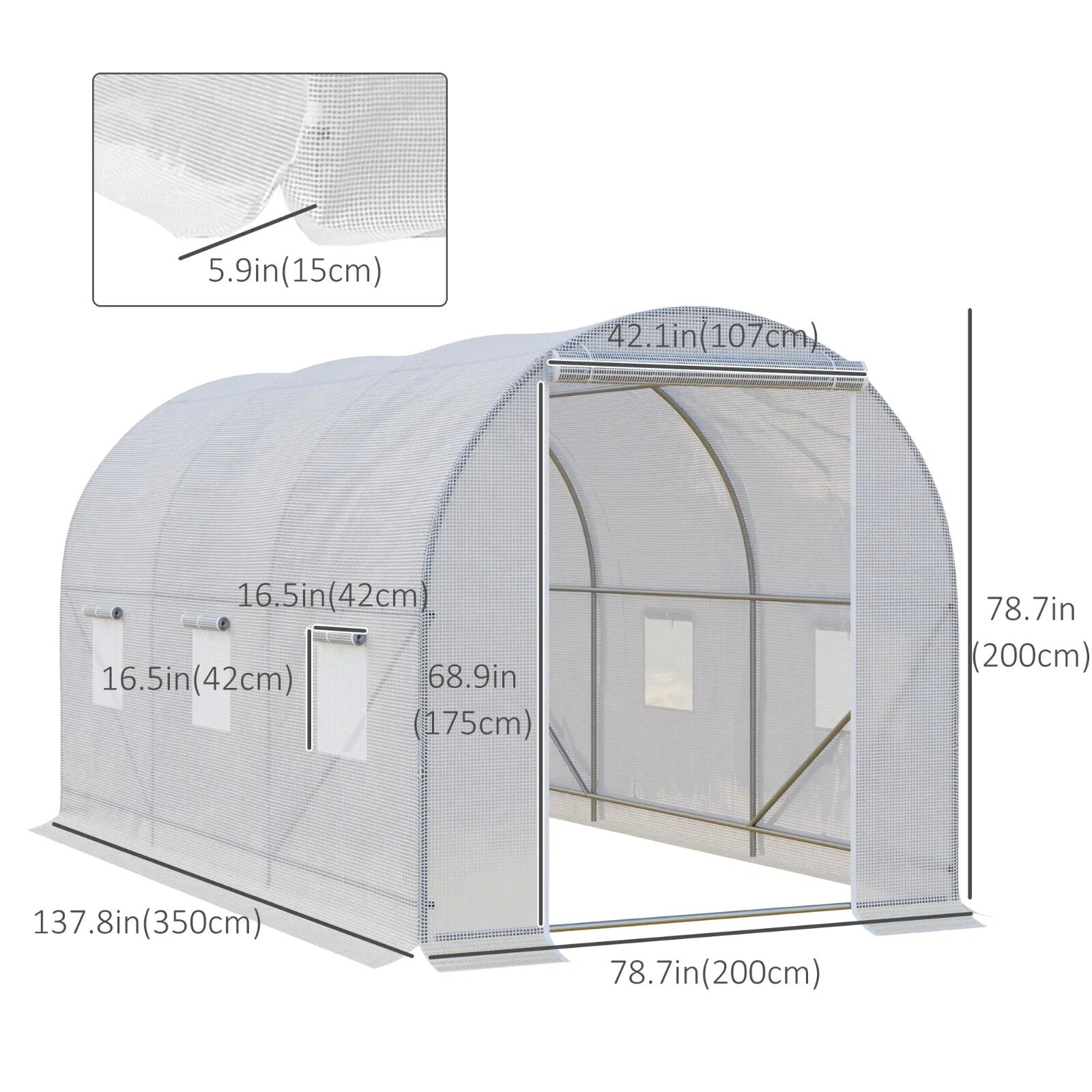 Walk In Greenhouse Large Polytunnel Windows Galvanised Garden Grow Tent Plants - Home and Garden Furniture Shop - rustic - furniture