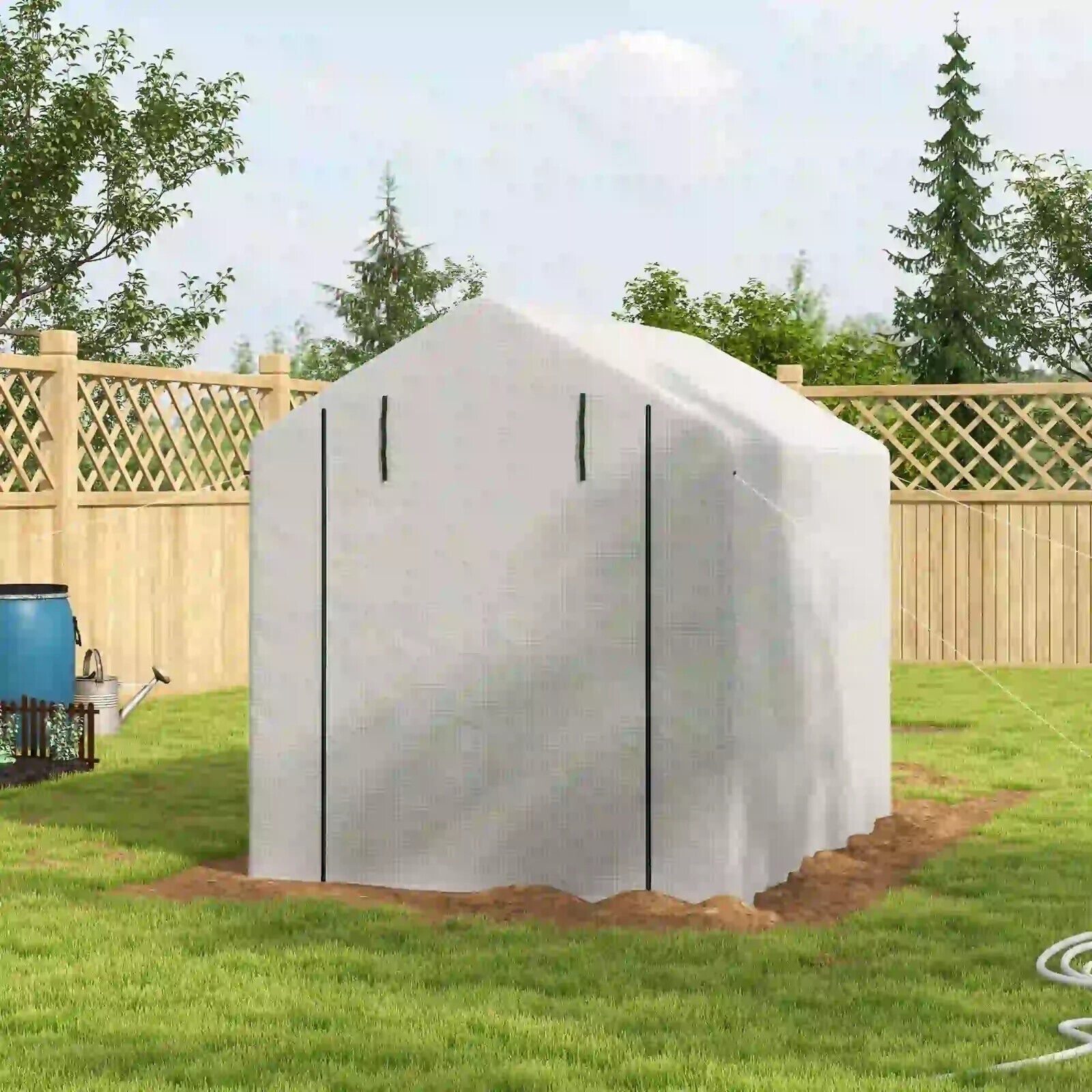 Walk In Greenhouse with 4 Tier 24 Shelves Zipped Door Portable Grow House - Home and Garden Furniture Shop - #rustic - furniture#