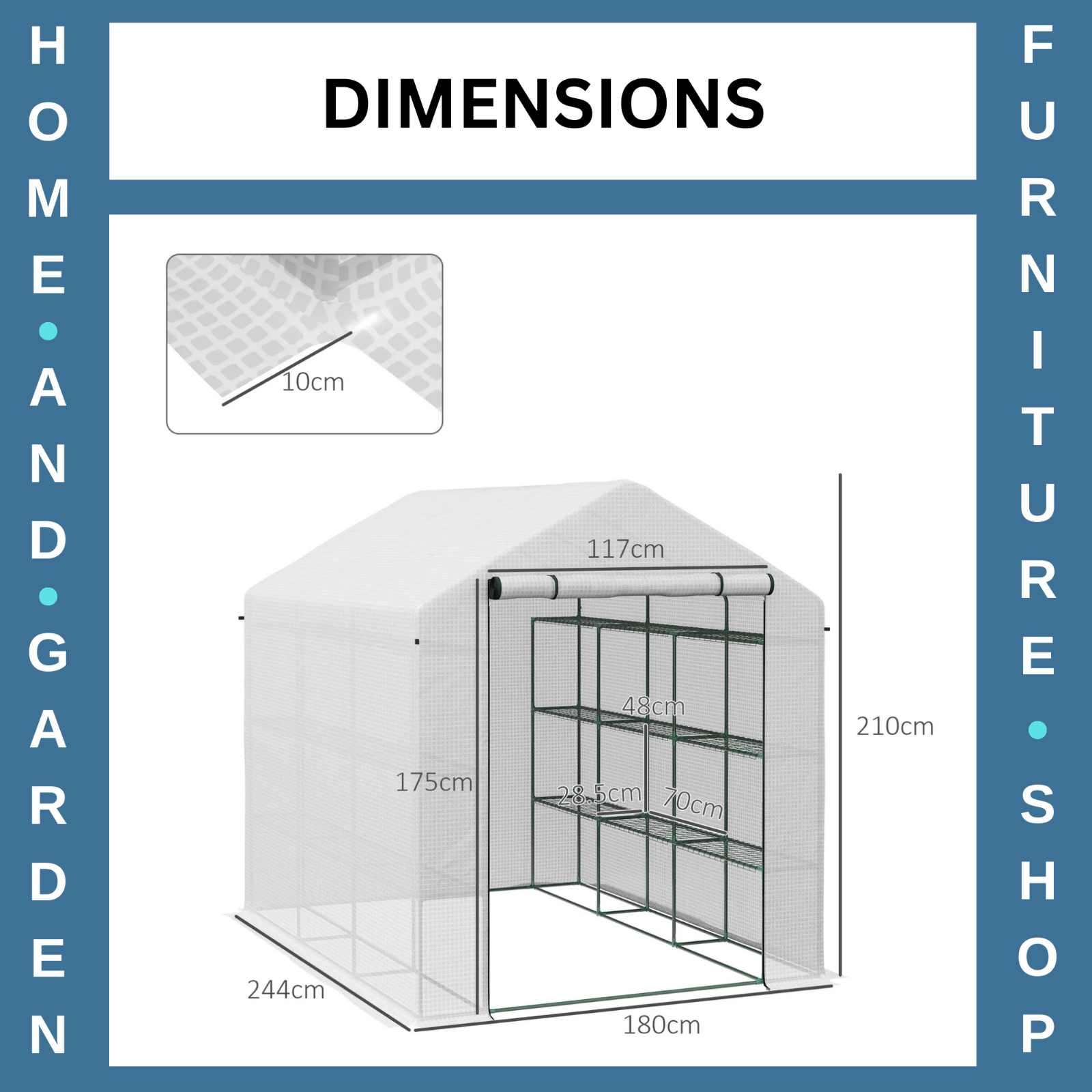 Walk In Greenhouse with 4 Tier 24 Shelves Zipped Door Portable Grow House - Home and Garden Furniture Shop - #rustic - furniture#