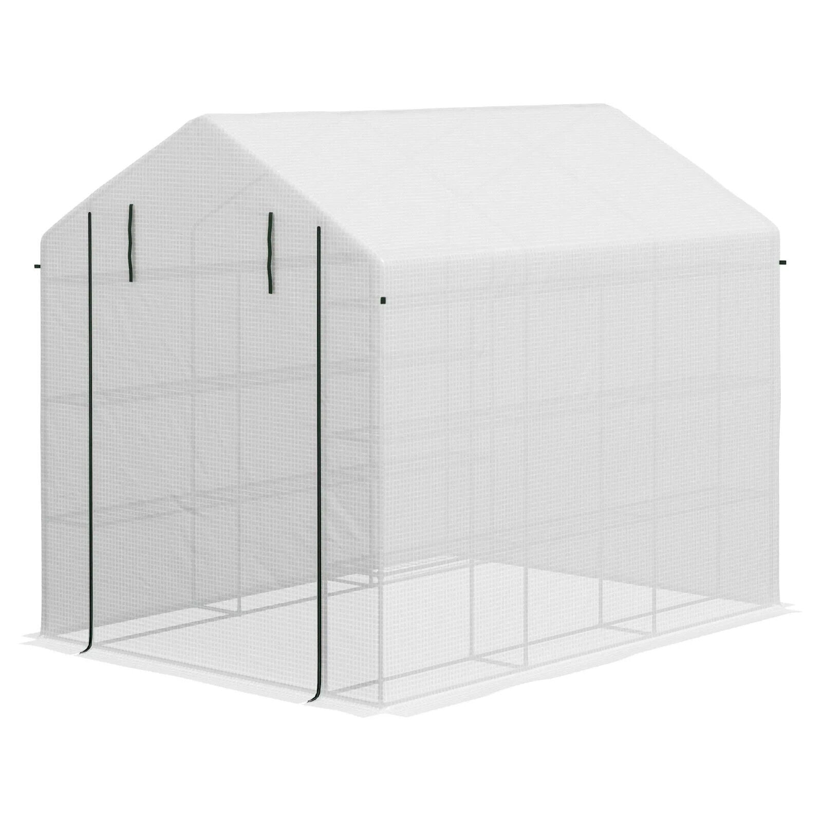 Walk In Greenhouse with 4 Tier 24 Shelves Zipped Door Portable Grow House - Home and Garden Furniture Shop - #rustic - furniture#