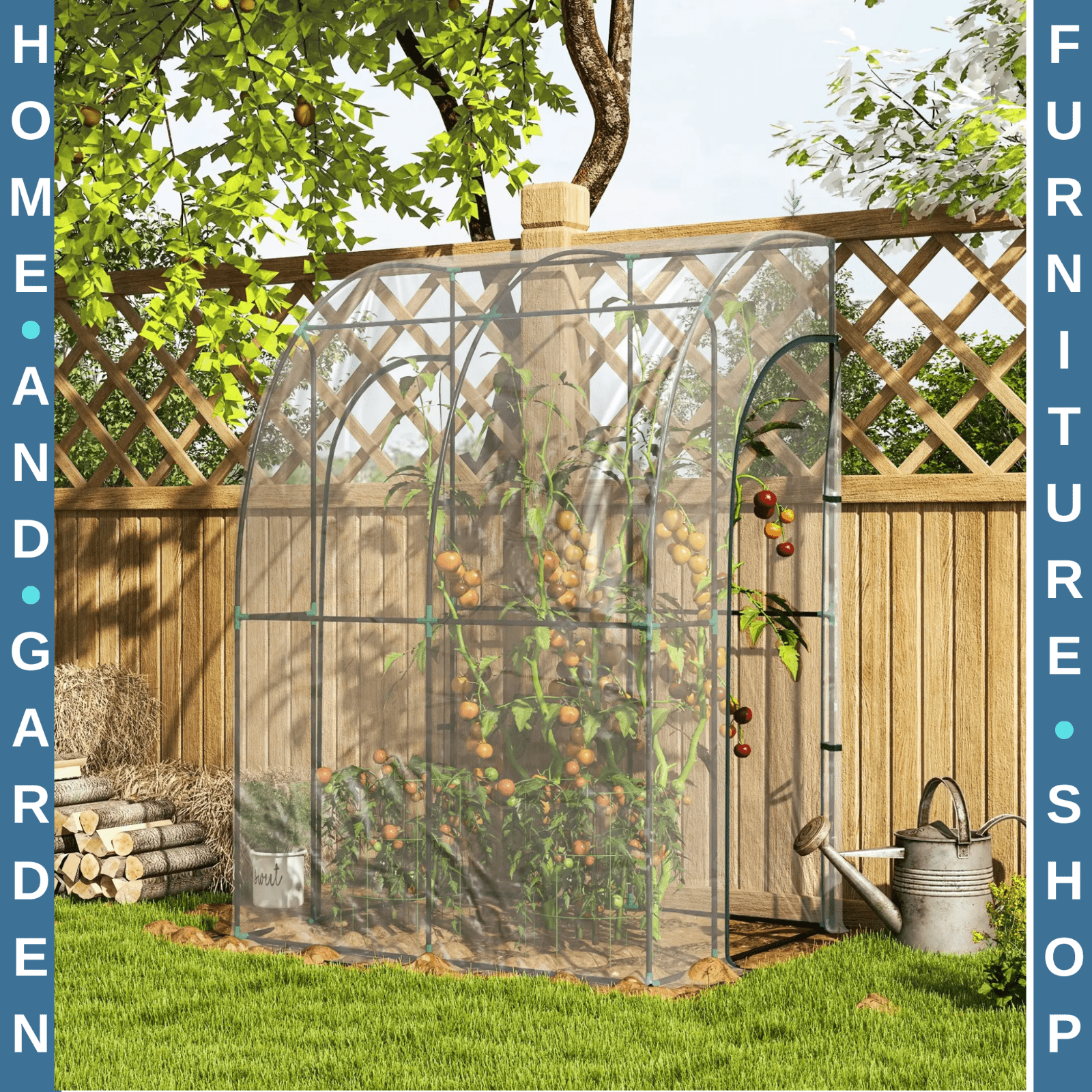 Walk - In Lean to Greenhouse PVC Cover with 2 Zipper Doors & Accessories Clear - Home and Garden Furniture Shop - rustic - furniture