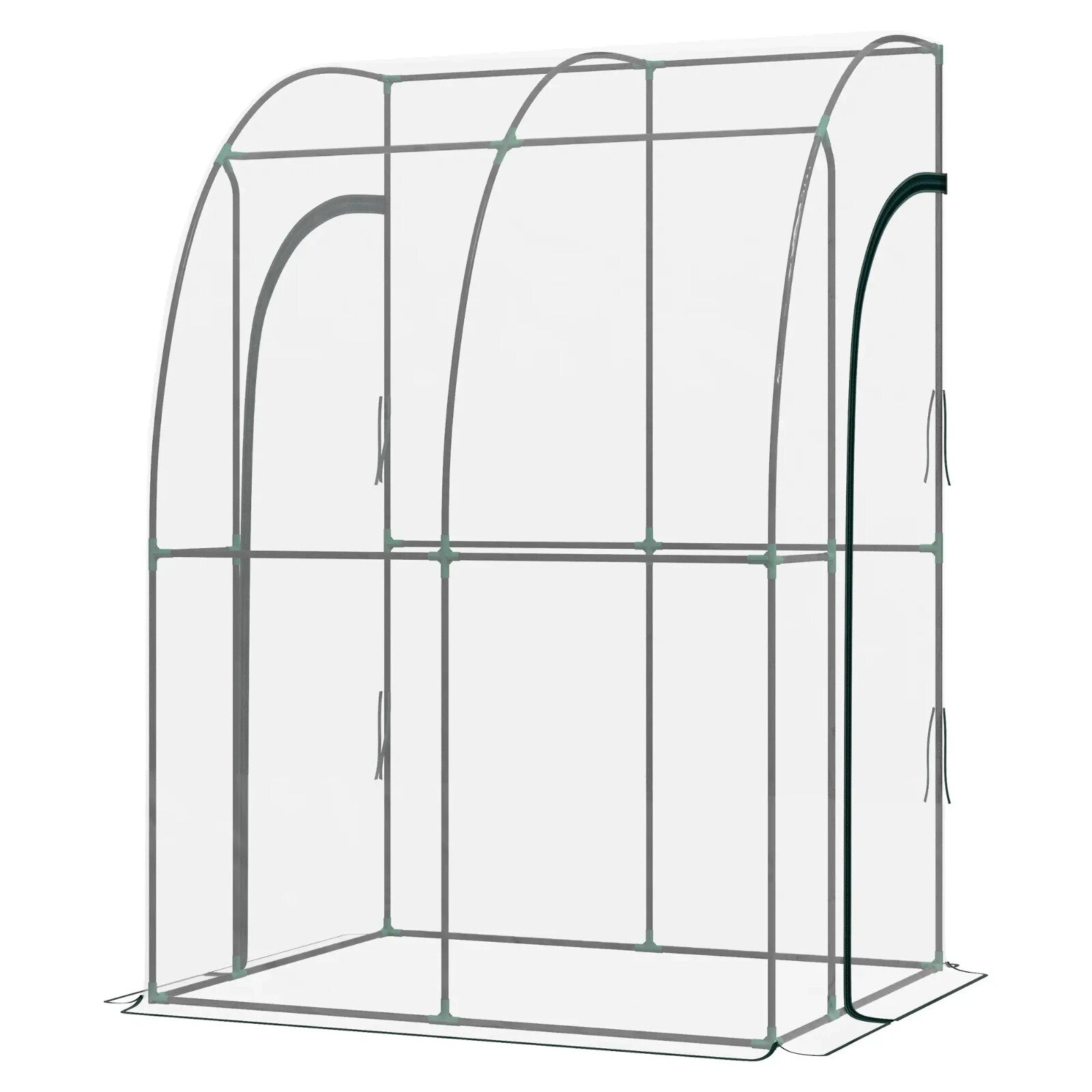 Walk - In Lean to Greenhouse PVC Cover with 2 Zipper Doors & Accessories Clear - Home and Garden Furniture Shop - rustic - furniture