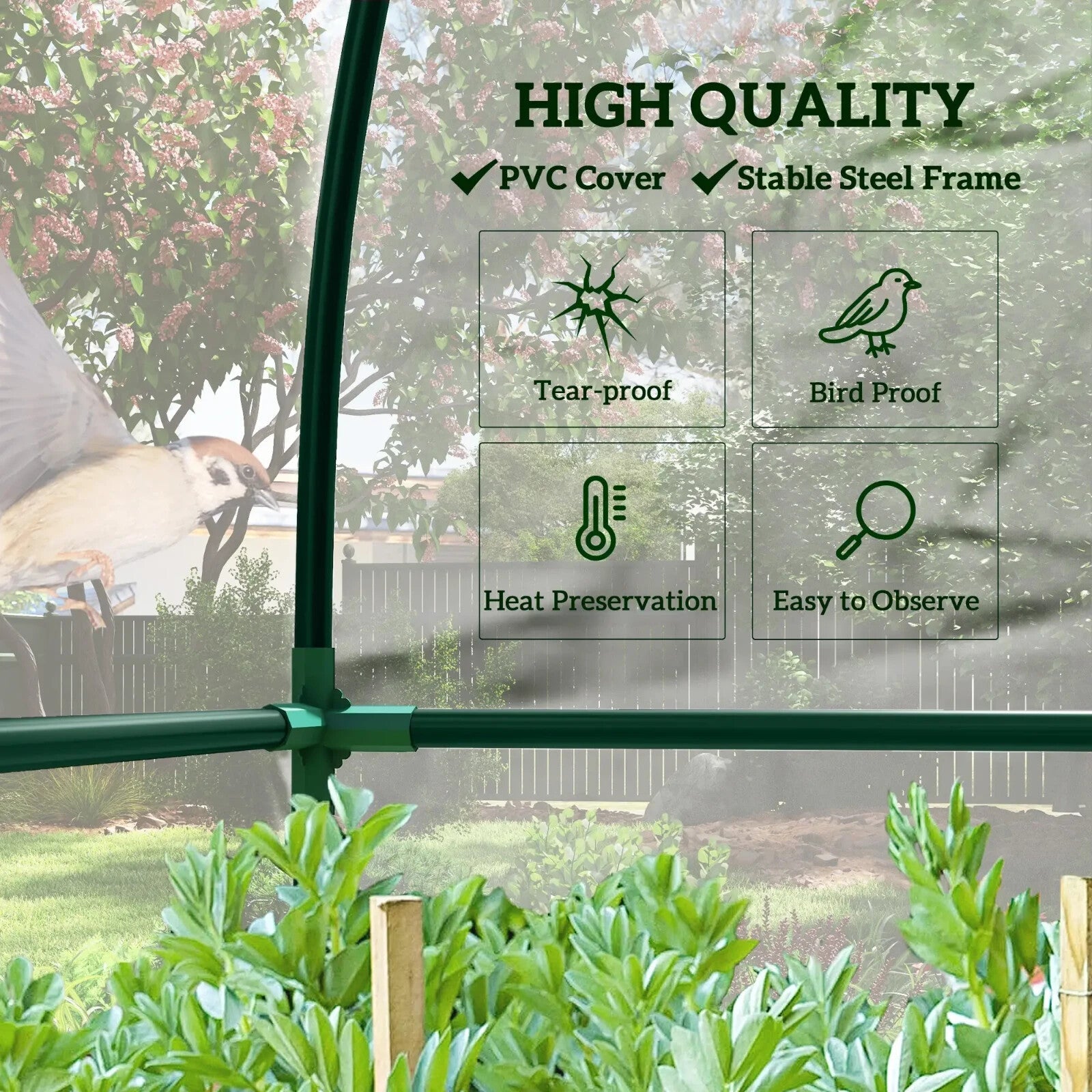 Walk - In Lean To Greenhouse PVC Cover with Accessories & Two Zipper Doors Green - Home and Garden Furniture Shop - rustic - furniture