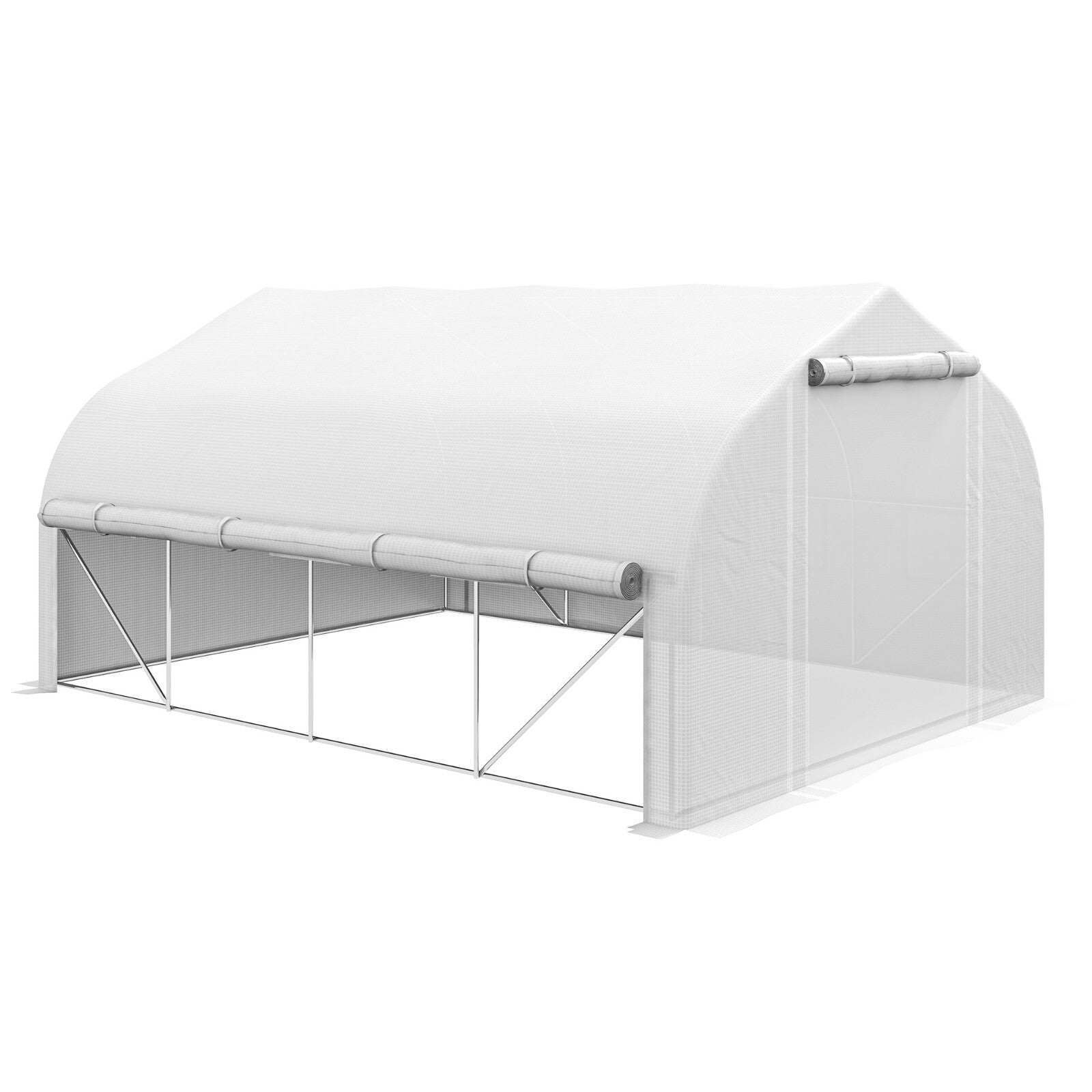 Walk - In Polytunnel Greenhouse 4 x 3m with Sidewalls Mesh Door and 8 Windows Tent - Home and Garden Furniture Shop - rustic - furniture