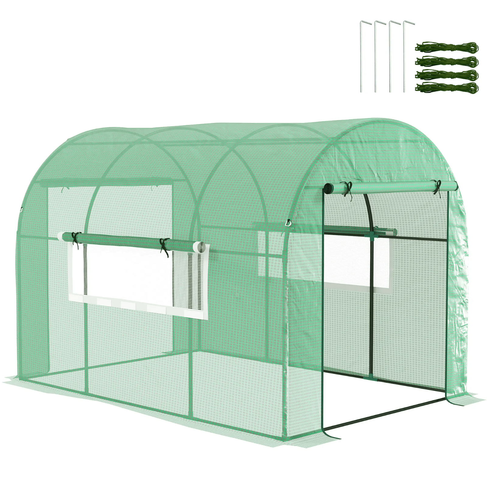Walk In Polytunnel Greenhouse Doors Mesh Windows Plant Grow House Steel Frame - Home and Garden Furniture Shop - #rustic - furniture#
