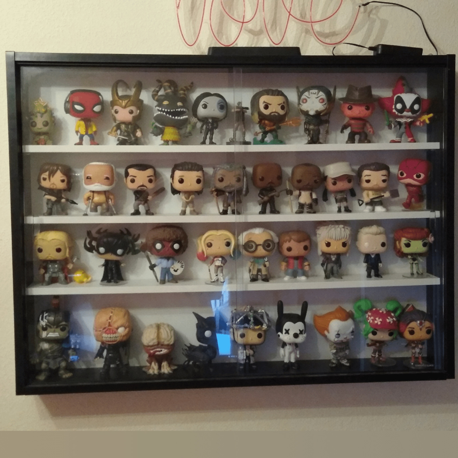 Wall Glass Display Cabinet Models Vitrine Collectors Storage Box 5 Shelves Unit - Home and Garden Furniture Shop - rustic - furniture