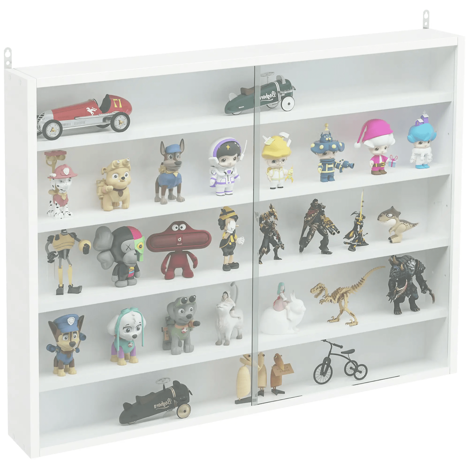 Wall Glass Display Cabinet Models Vitrine Collectors Storage Box 5 Shelves Unit - Home and Garden Furniture Shop - rustic - furniture