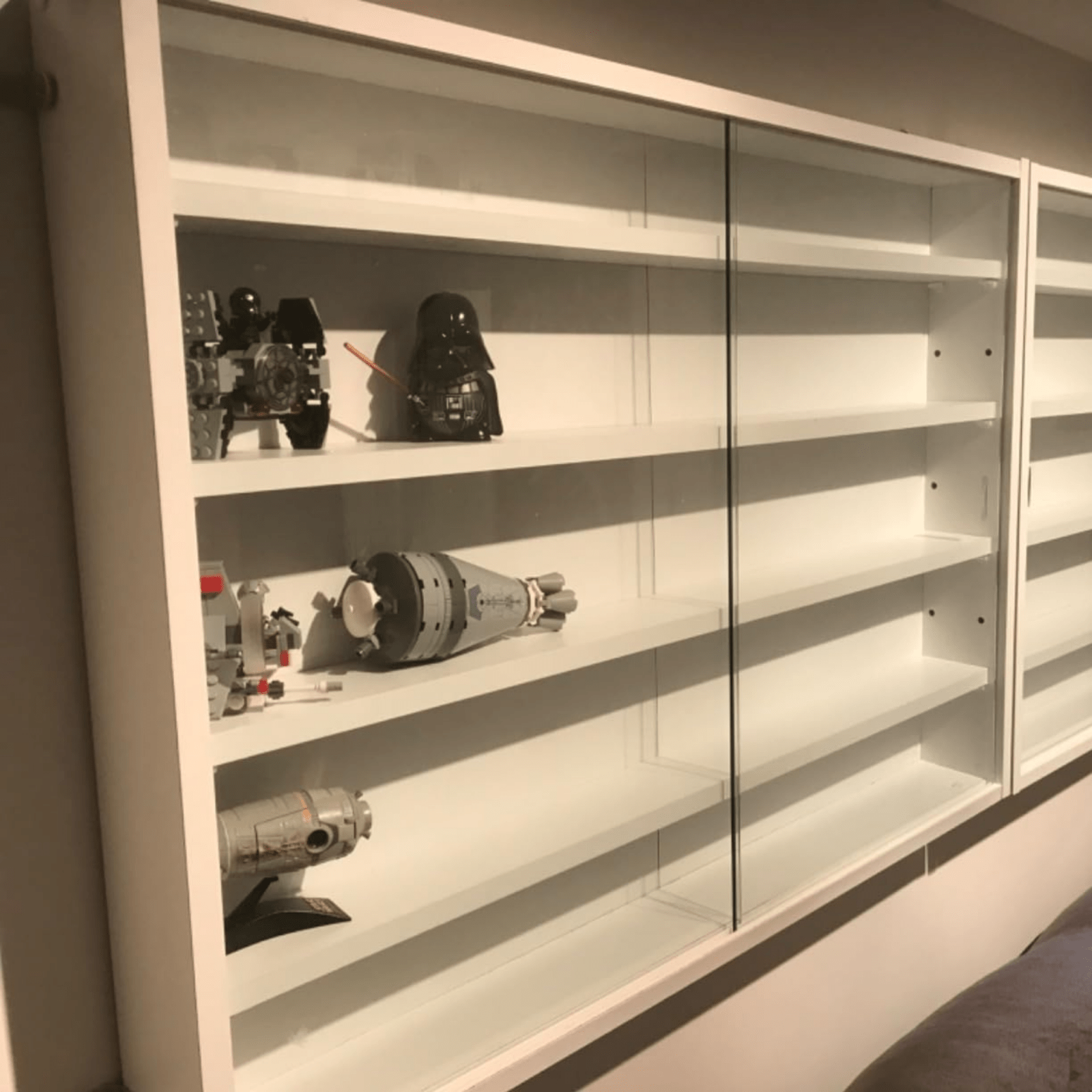 Wall Glass Display Cabinet Models Vitrine Collectors Storage Box 5 Shelves Unit - Home and Garden Furniture Shop - rustic - furniture