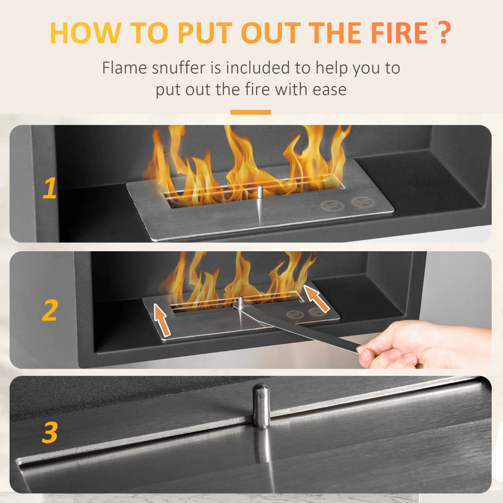 Wall Mounted Ethanol Fireplace Bioethanol Heater Fire 1.2L Tank 3 Hours Burning - Home and Garden Furniture Shop - rustic - furniture