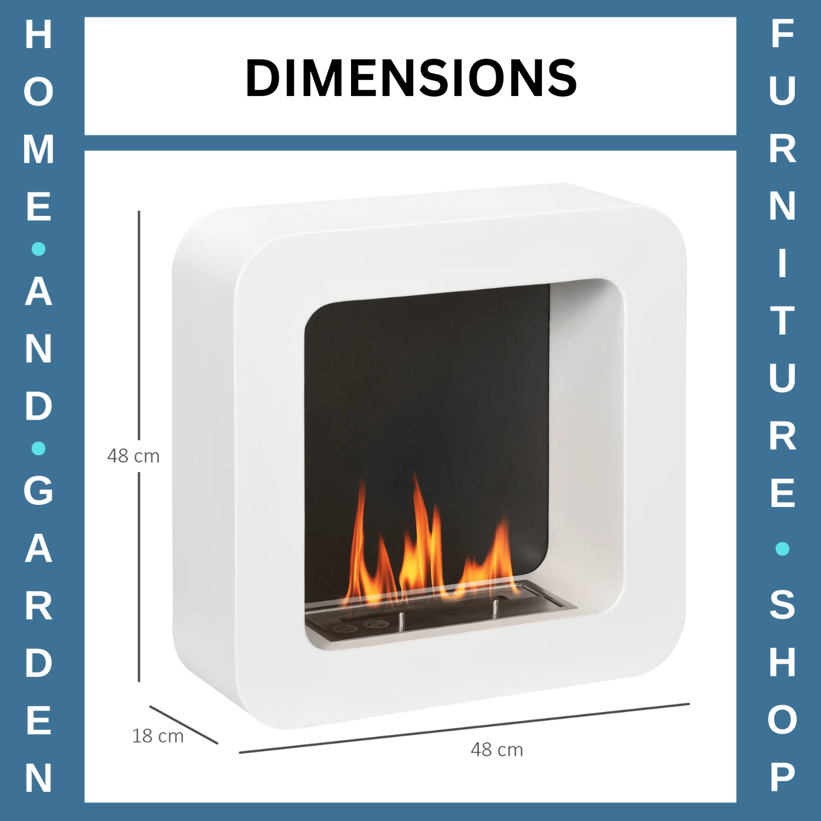 Wall Mounted Ethanol Fireplace Bioethanol Heater Fire 1L Tank 2.5 Hours Burning - Home and Garden Furniture Shop - #rustic - furniture#