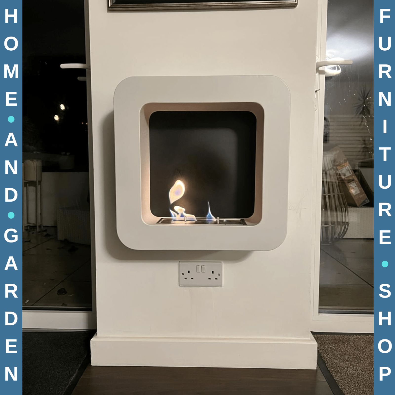 Wall Mounted Ethanol Fireplace Bioethanol Heater Fire 1L Tank 2.5 Hours Burning - Home and Garden Furniture Shop - #rustic - furniture#