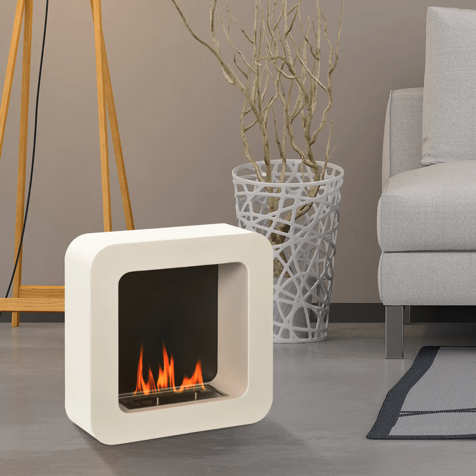Wall Mounted Ethanol Fireplace Bioethanol Heater Fire 1L Tank 2.5 Hours Burning - Home and Garden Furniture Shop - #rustic - furniture#