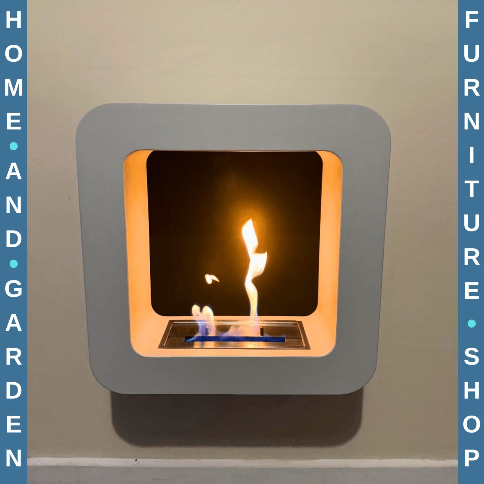 Wall Mounted Ethanol Fireplace Bioethanol Heater Fire 1L Tank 2.5 Hours Burning - Home and Garden Furniture Shop - #rustic - furniture#