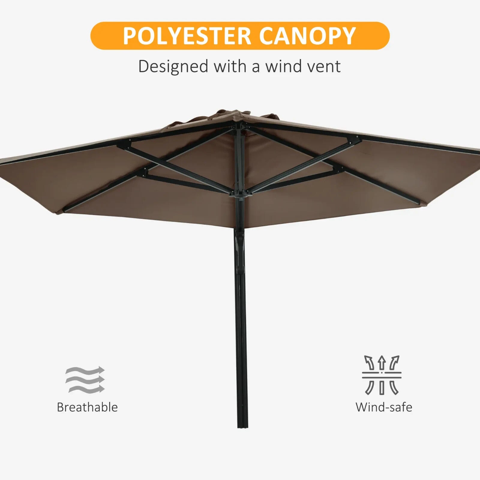Wall Mounted Parasol 180 Degree Canopy Outdoor Patio Umbrella for Garden Porch - Home and Garden Furniture Shop - rustic - furniture
