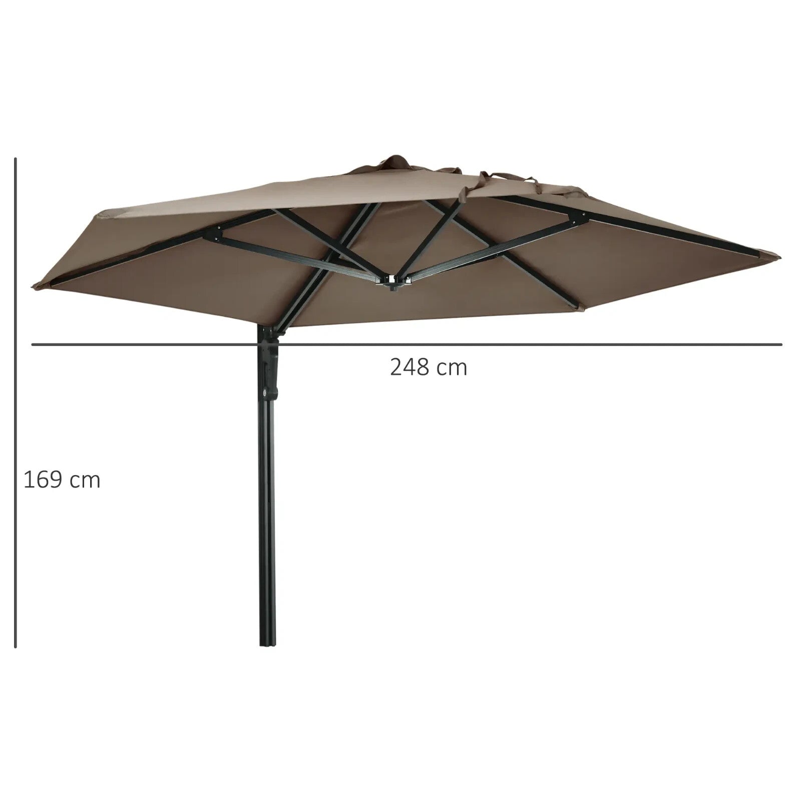 Wall Mounted Parasol 180 Degree Canopy Outdoor Patio Umbrella for Garden Porch - Home and Garden Furniture Shop - rustic - furniture