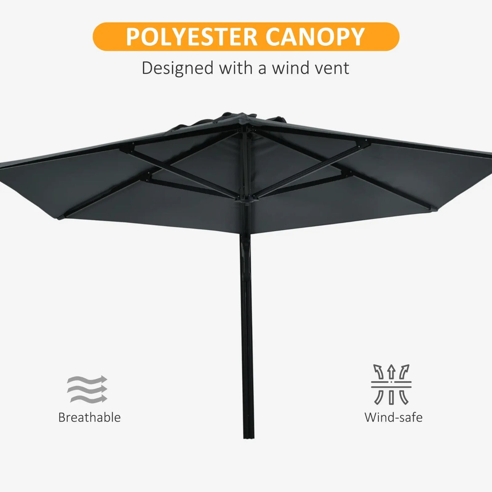 Wall Mounted Parasol 180 Degree Rotating Canopy Patio Garden Umbrella for Porch - Home and Garden Furniture Shop - rustic - furniture