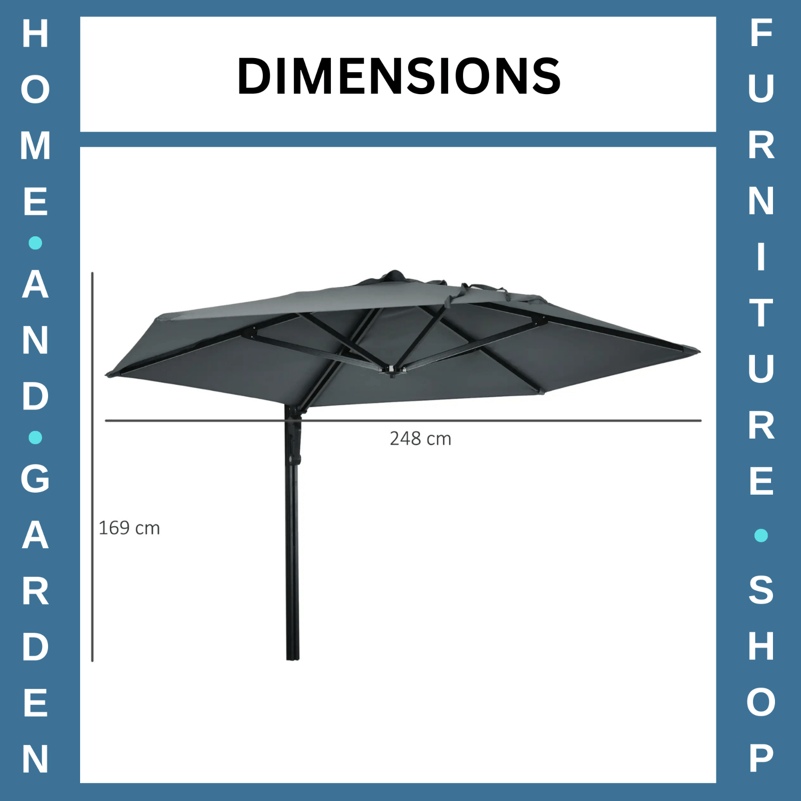 Wall Mounted Parasol 180 Degree Rotating Canopy Patio Garden Umbrella for Porch - Home and Garden Furniture Shop - rustic - furniture