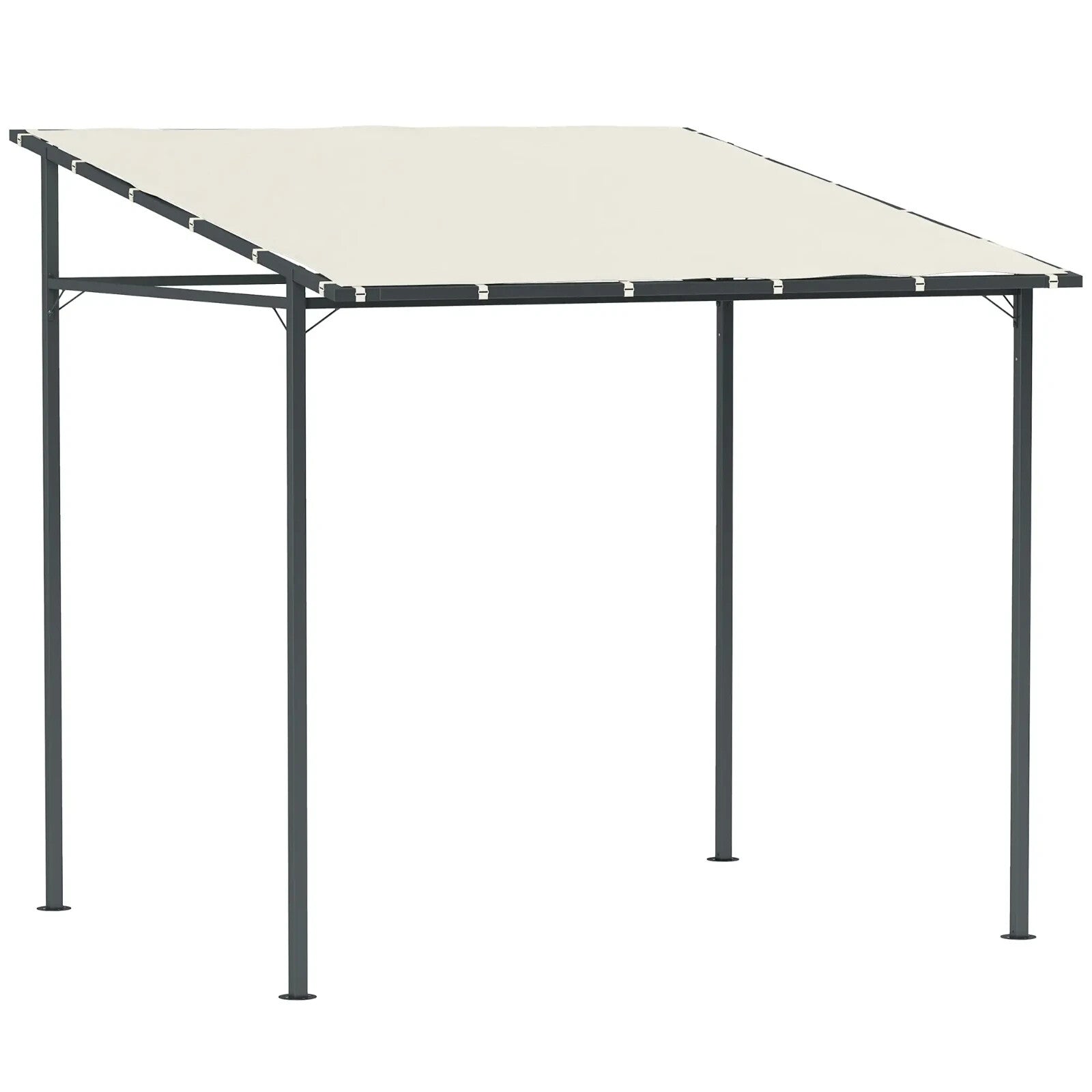 Wall Mounted Pergola Metal Gazebo 2.4 x 2.4m Garden Hot Tub Shelter Sun Shade - Home and Garden Furniture Shop - rustic - furniture