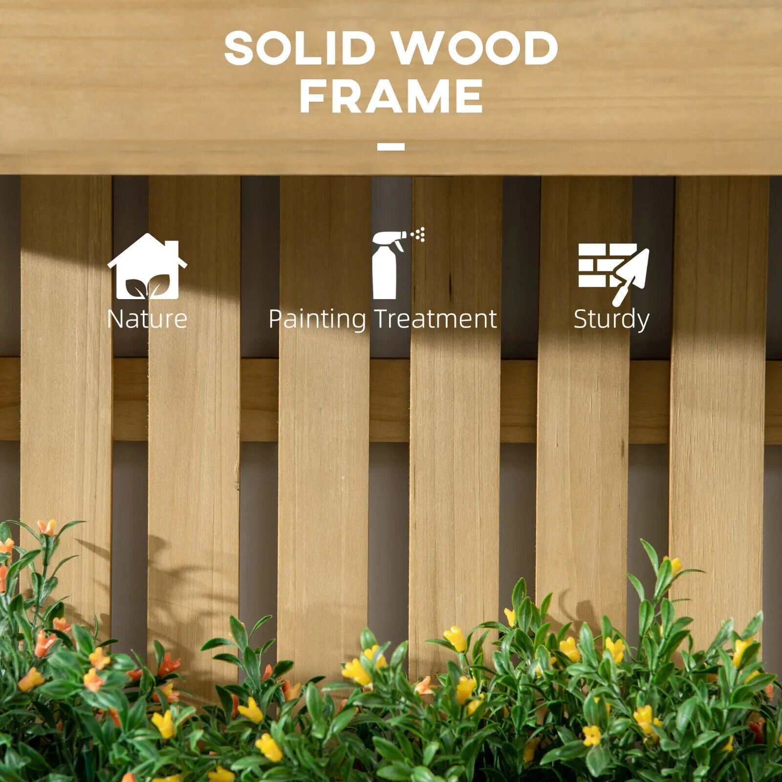 Wall Mounted Wooden Garden Planters w/ Trellis Drainage Holes and 3 Raised Boxes - Home and Garden Furniture Shop - #rustic - furniture#