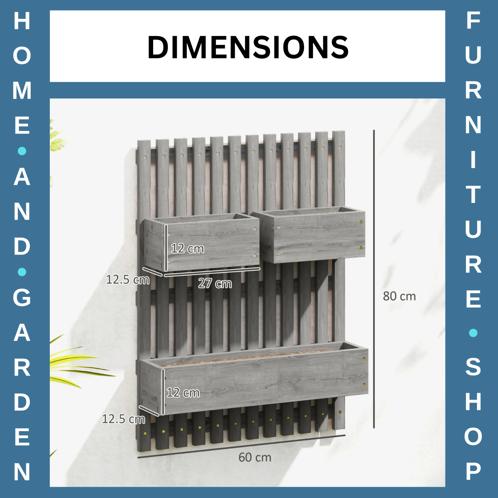 Wall Mounted Wooden Garden Planters With Trellis And 3 Boxes Outdoor Patio - Home and Garden Furniture Shop - rustic - furniture