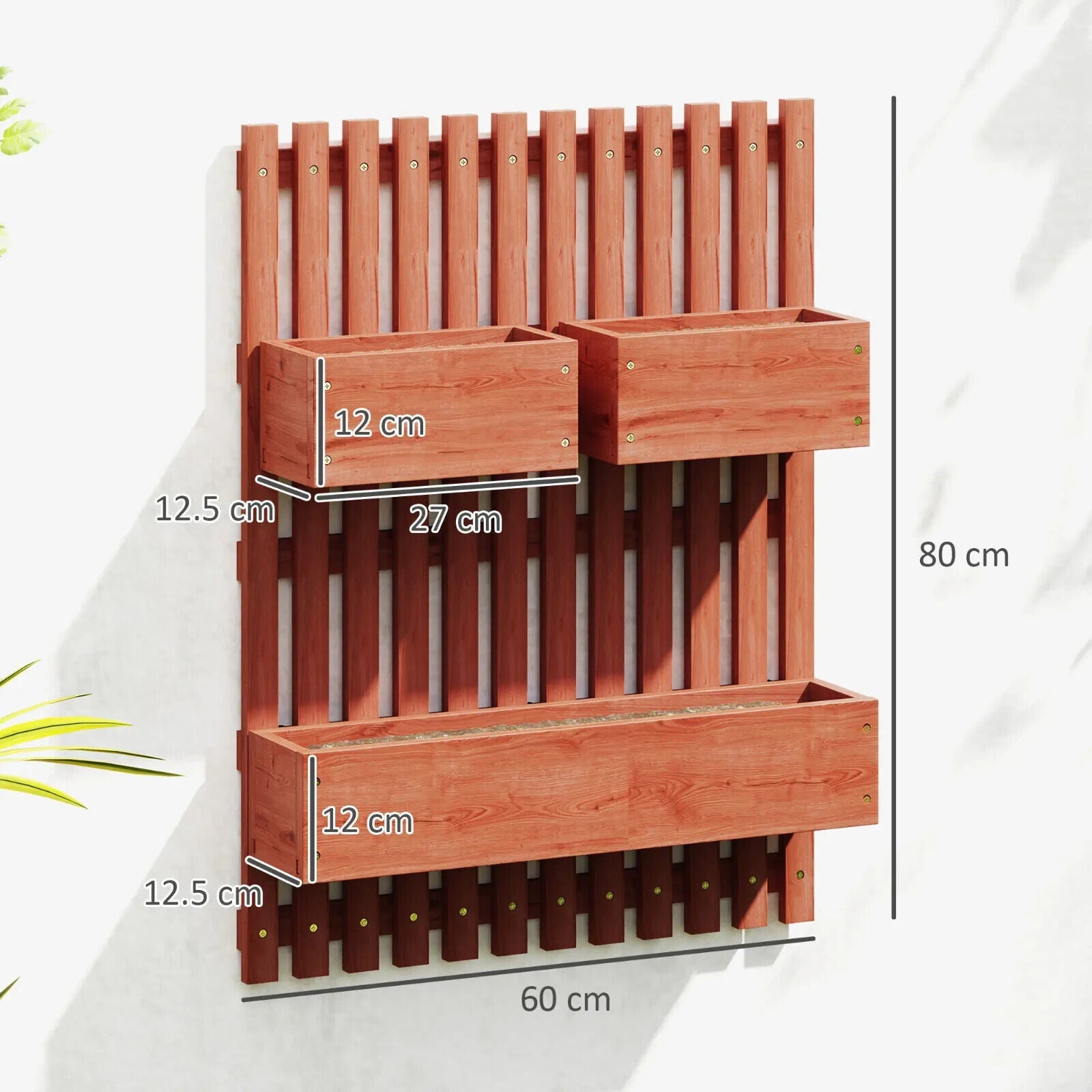 Wall Mounted Wooden Garden Planters With Trellis And 3 Boxes Patio Outdoor - Home and Garden Furniture Shop - #rustic - furniture#