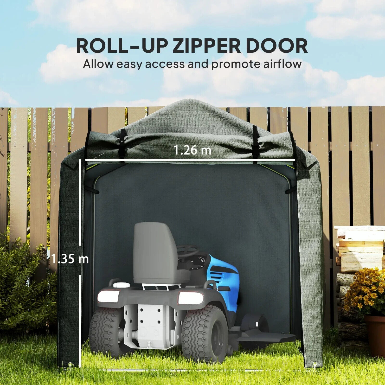 Waterproof Bike Storage Tent 2.2x1.6 m Outdoor Garden Shed with Zip Door Shelter - Home and Garden Furniture Shop - #rustic - furniture#