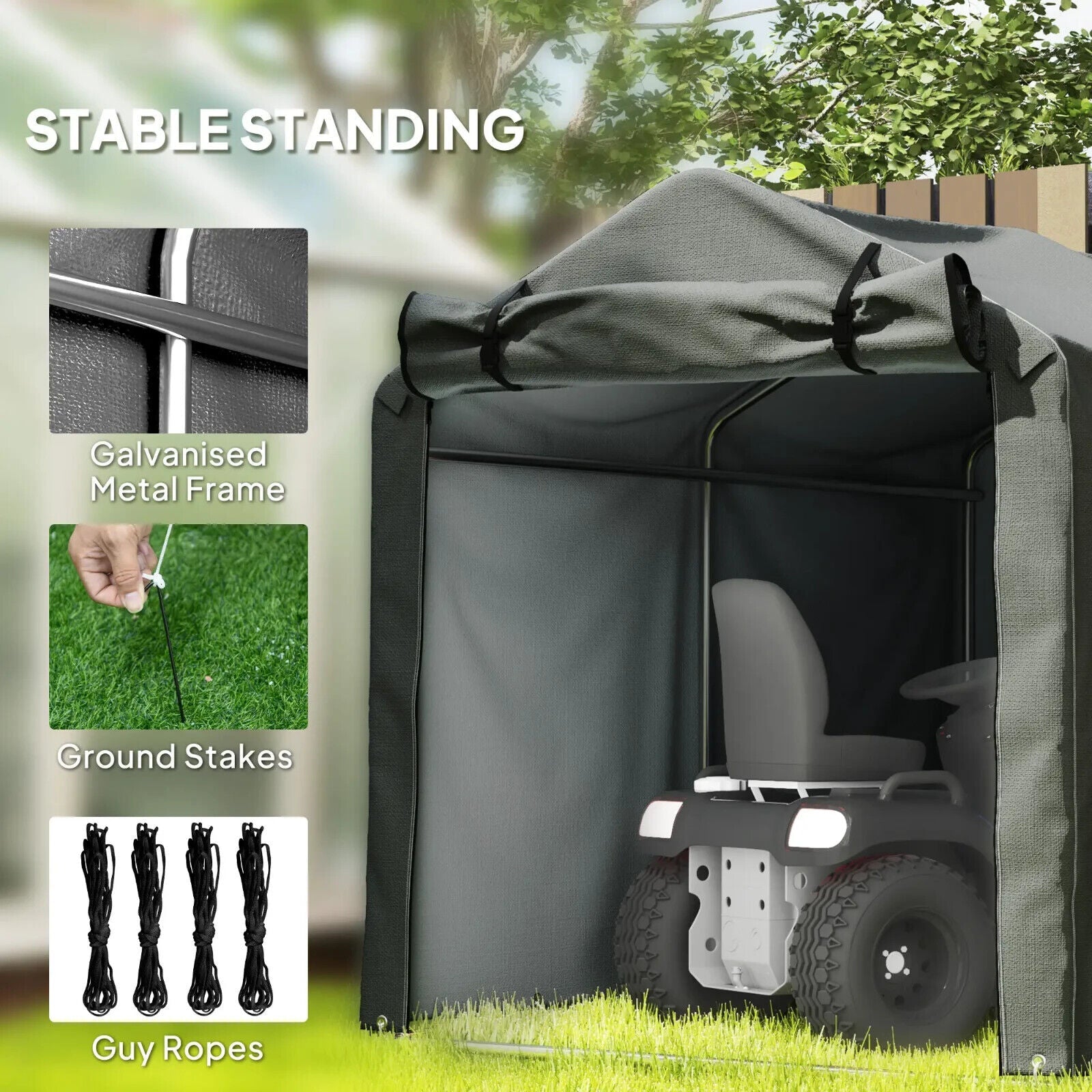Waterproof Bike Storage Tent 2.2x1.6 m Outdoor Garden Shed with Zip Door Shelter - Home and Garden Furniture Shop - #rustic - furniture#