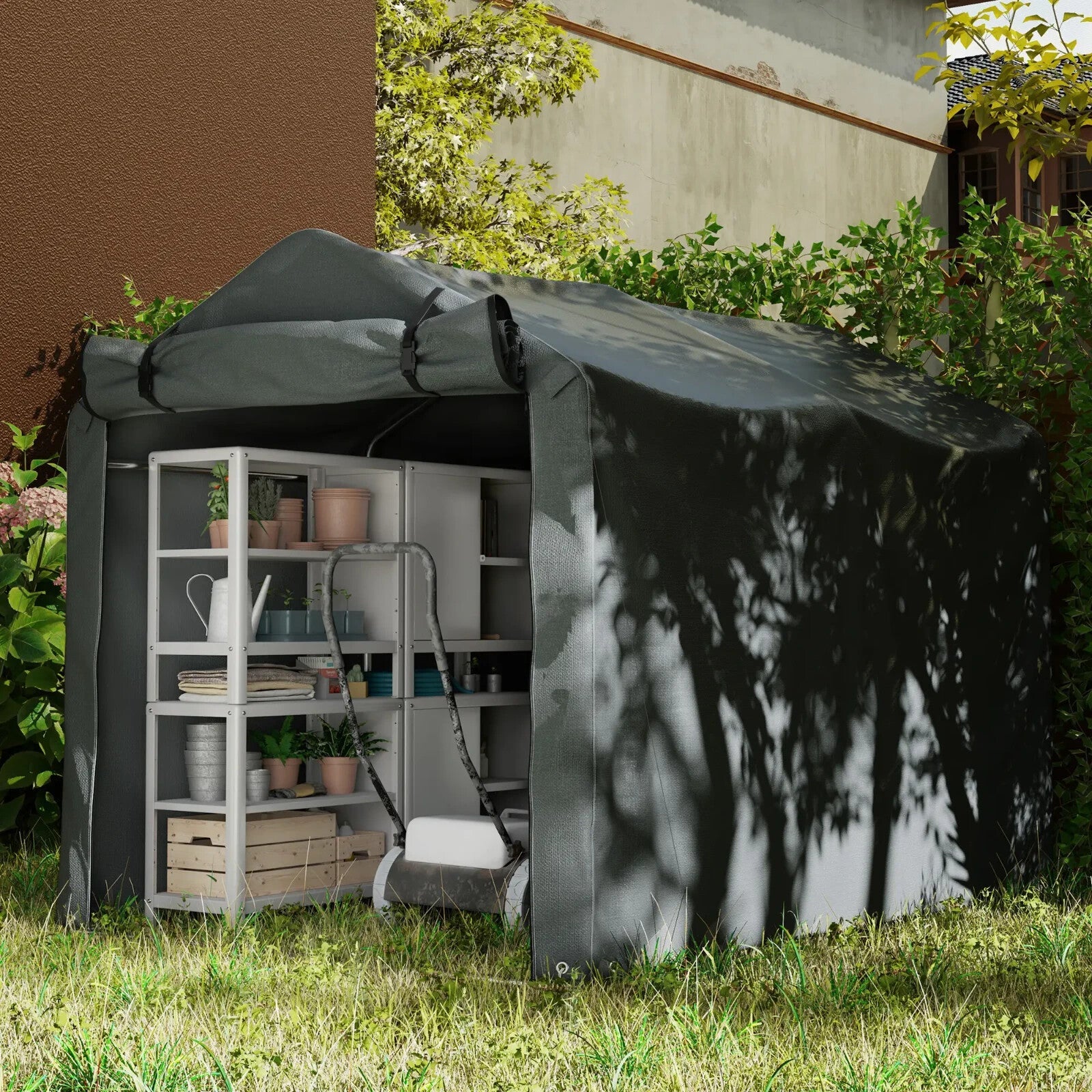 Waterproof Bike Storage Tent 2.2x1.6 m Outdoor Garden Shed with Zip Door Shelter - Home and Garden Furniture Shop - rustic - furniture