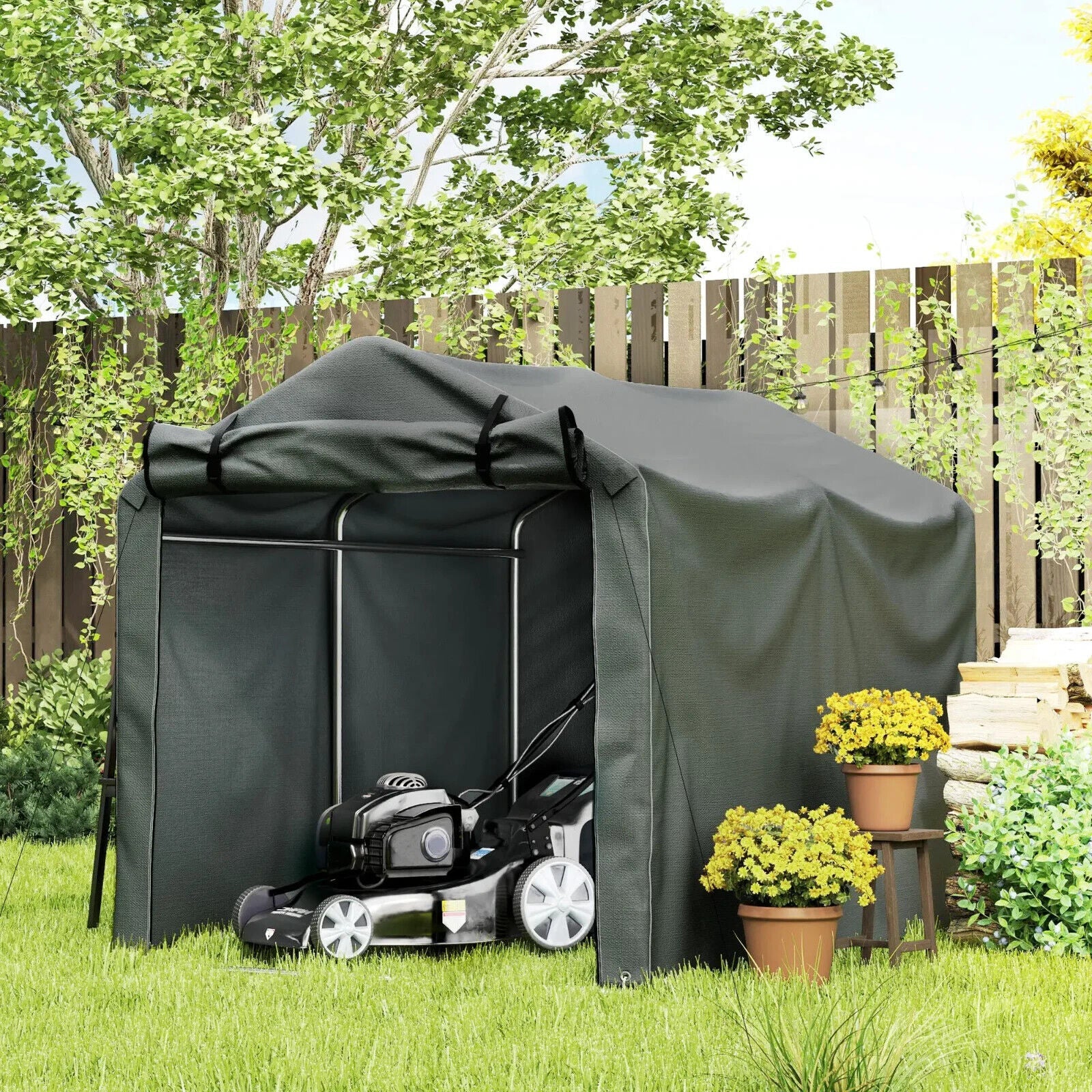 Waterproof Bike Storage Tent 2.2x1.6 m Outdoor Garden Shed with Zip Door Shelter - Home and Garden Furniture Shop - #rustic - furniture#