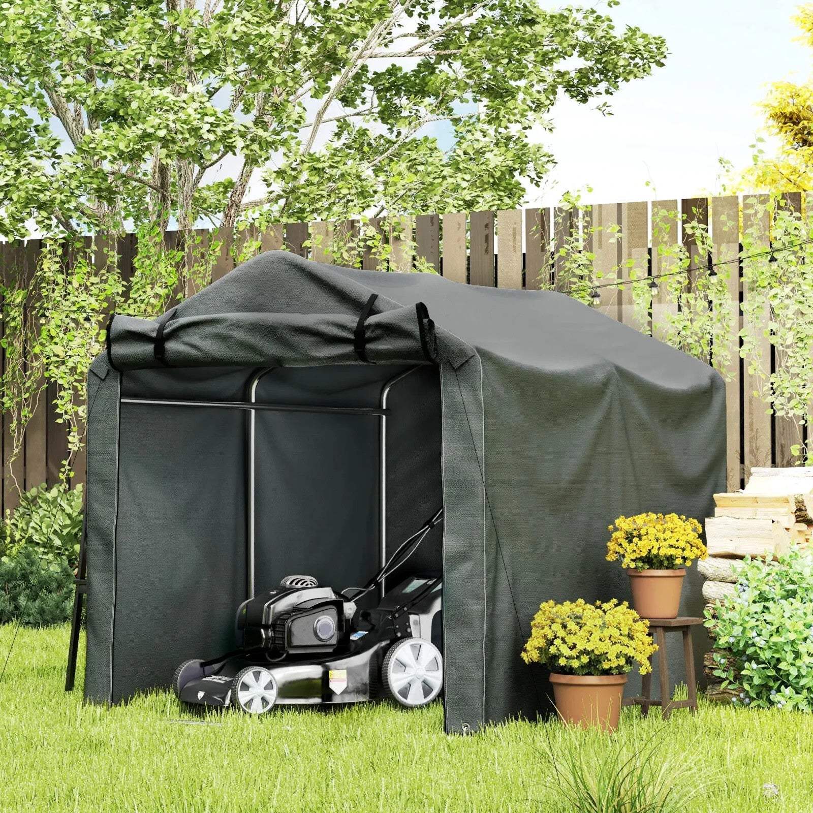 Waterproof Bike Storage Tent 2.2x1.6 m Outdoor Garden Shed with Zip Door Shelter - Home and Garden Furniture Shop - rustic - furniture
