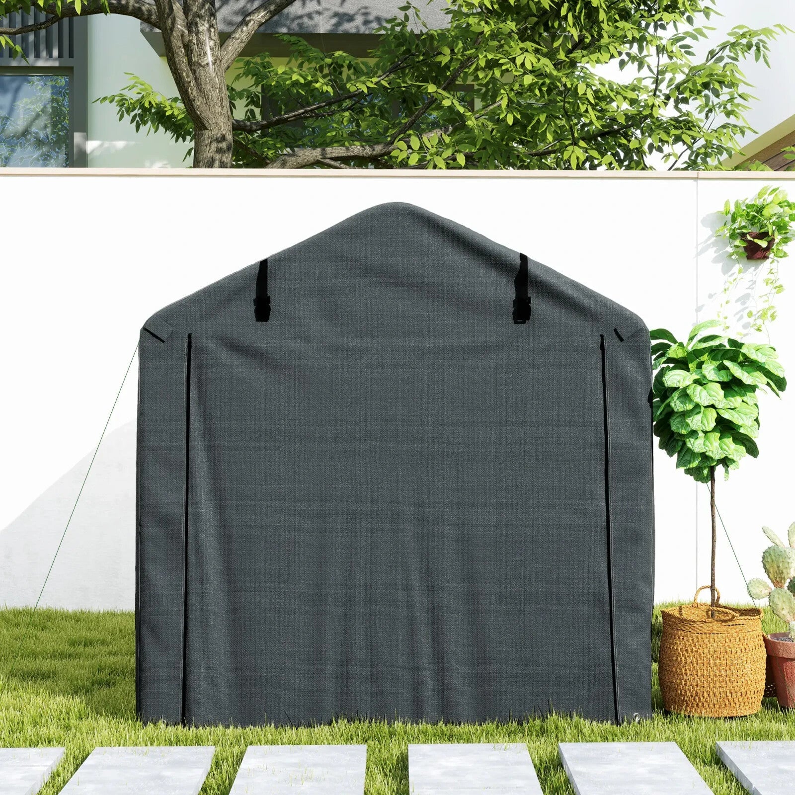 Waterproof Bike Storage Tent 2.2x1.6 m Outdoor Garden Shed with Zip Door Shelter - Home and Garden Furniture Shop - rustic - furniture