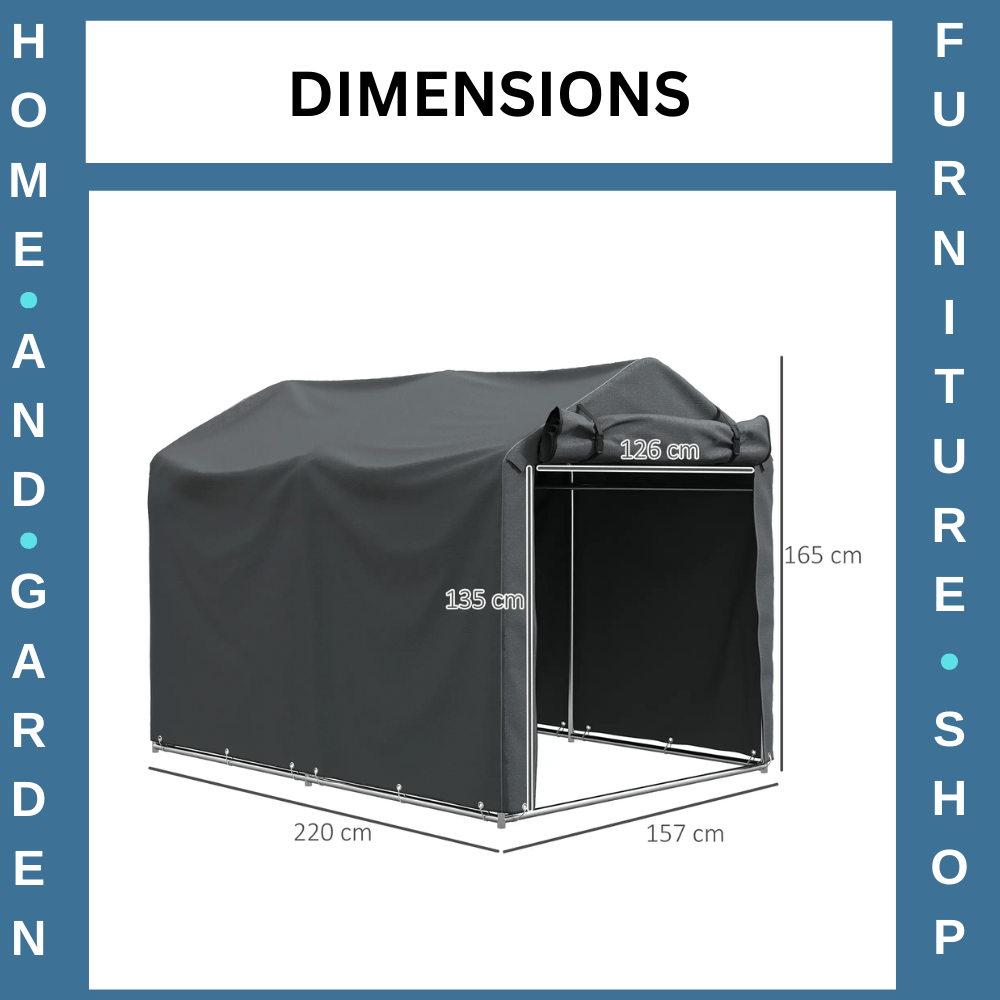Waterproof Bike Storage Tent 2.2x1.6 m Outdoor Garden Shed with Zip Door Shelter - Home and Garden Furniture Shop - #rustic - furniture#