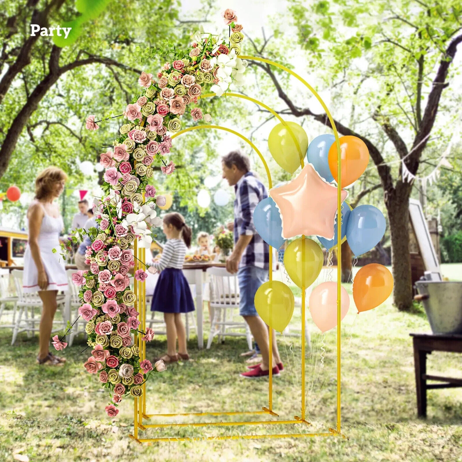 Wedding Arch Frame Set of 3 Metal Backdrop Balloon Arch Stand 2.2 2.1 1.8 m - Home and Garden Furniture Shop - #rustic - furniture#