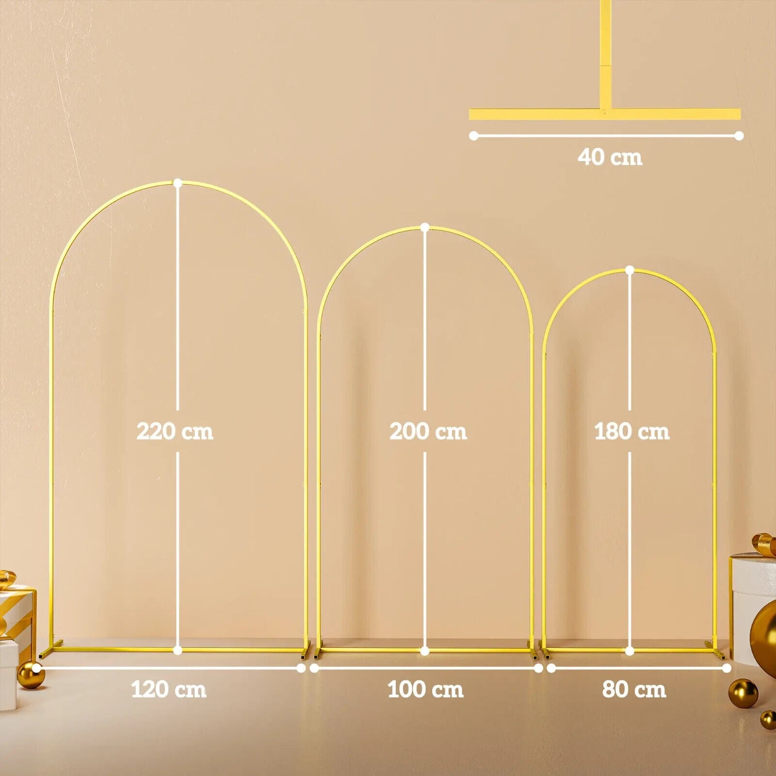 Wedding Arch Frame Set of 3 Metal Backdrop Balloon Arch Stand 2.2 2.1 1.8 m - Home and Garden Furniture Shop - #rustic - furniture#