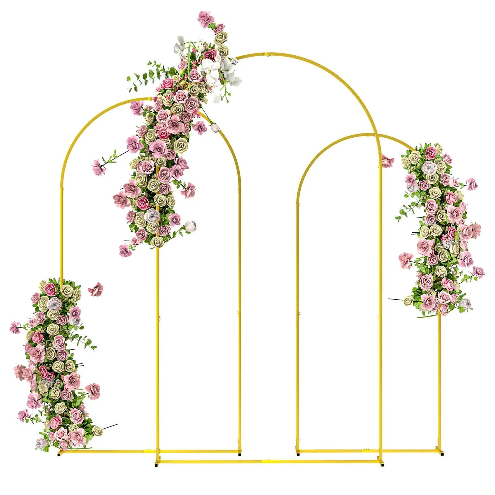 Wedding Arch Frame Set of 3 Metal Backdrop Balloon Arch Stand 2.2 2.1 1.8 m - Home and Garden Furniture Shop - #rustic - furniture#
