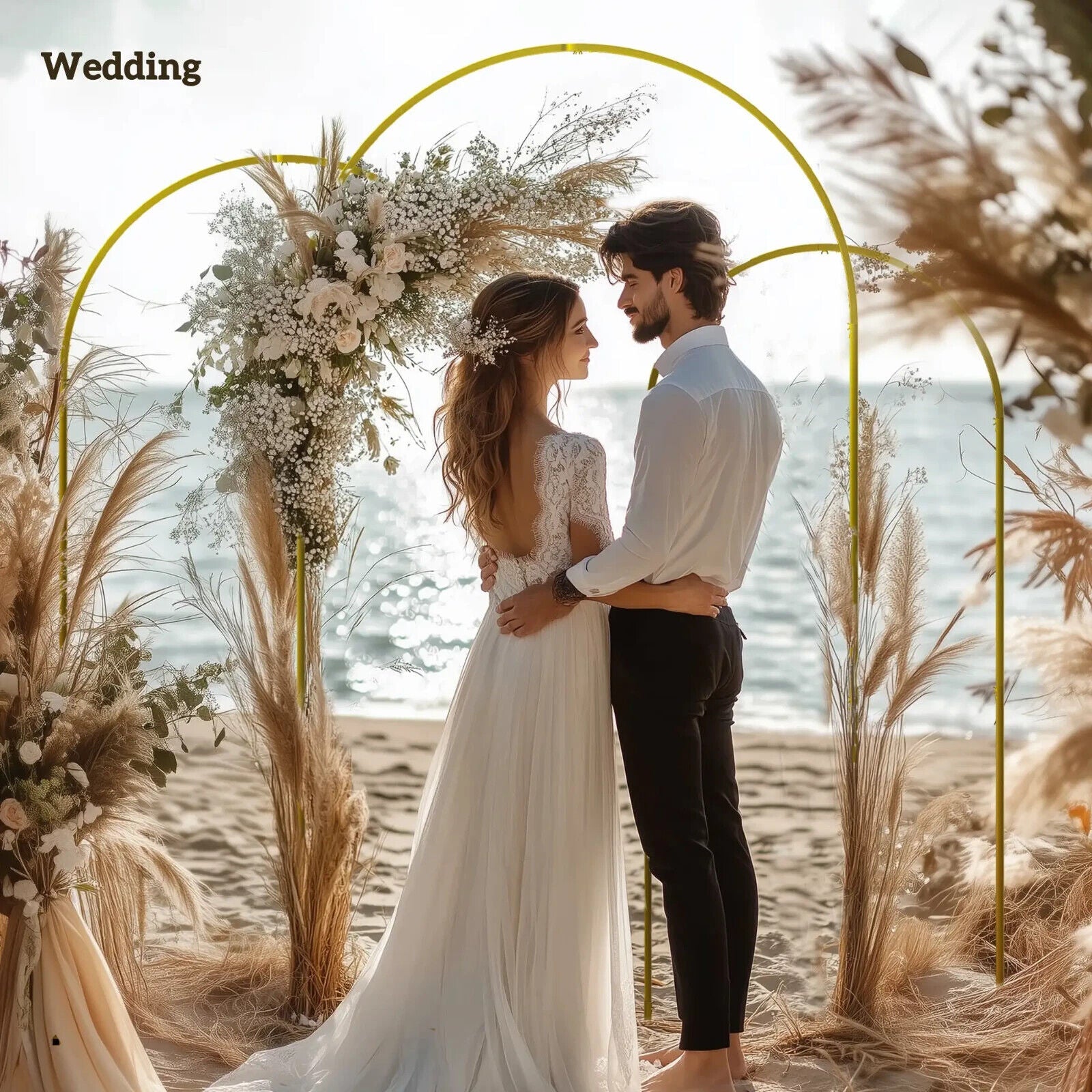 Wedding Arch Frame Set of 3 Metal Backdrop Balloon Arch Stand 2.2 2.1 1.8 m - Home and Garden Furniture Shop - #rustic - furniture#