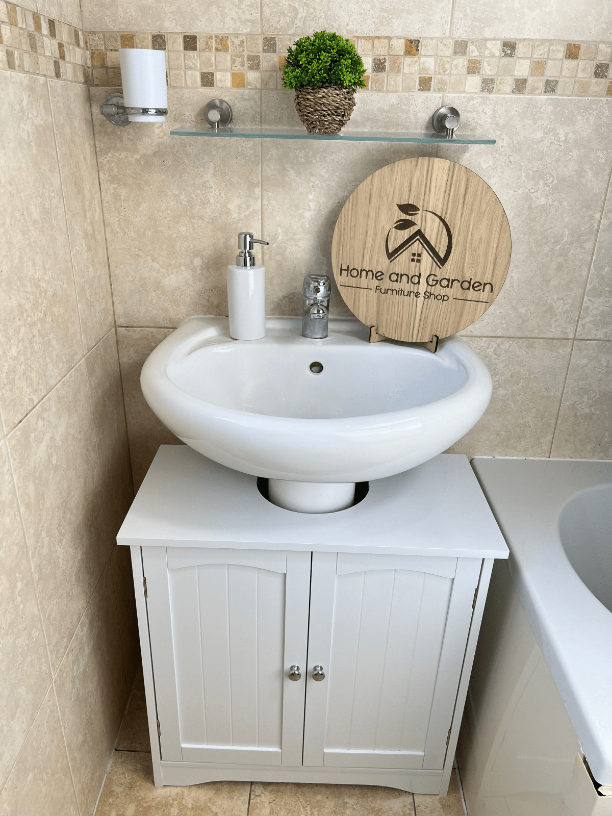 White Bathroom Under Sink Cabinet Basin Storage Unit Floor Cupboard Furniture - Home and Garden Furniture Shop - rustic - furniture