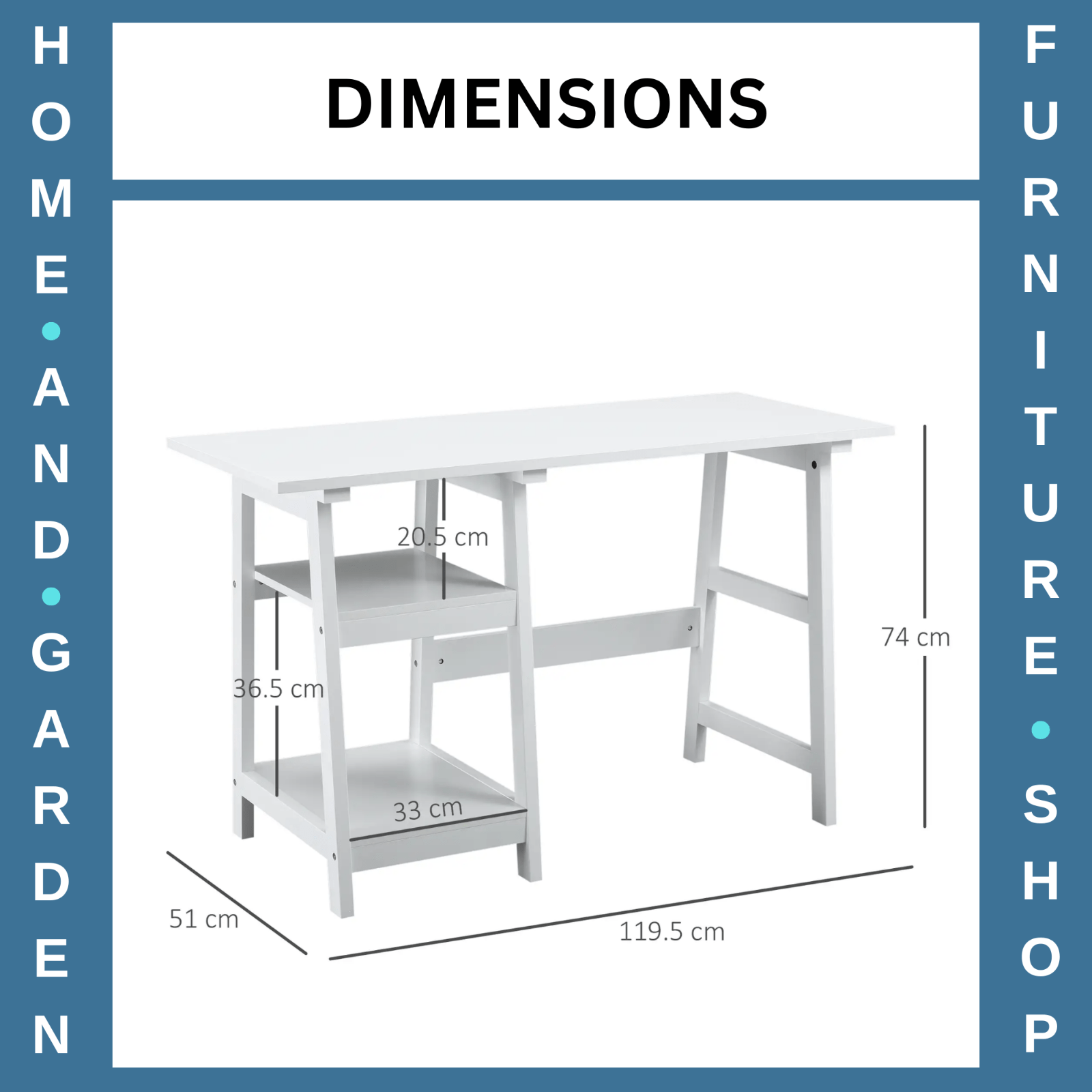 White Computer Desk with Shelves for Home Office Writing Table Study Workstation - Home and Garden Furniture Shop - rustic - furniture
