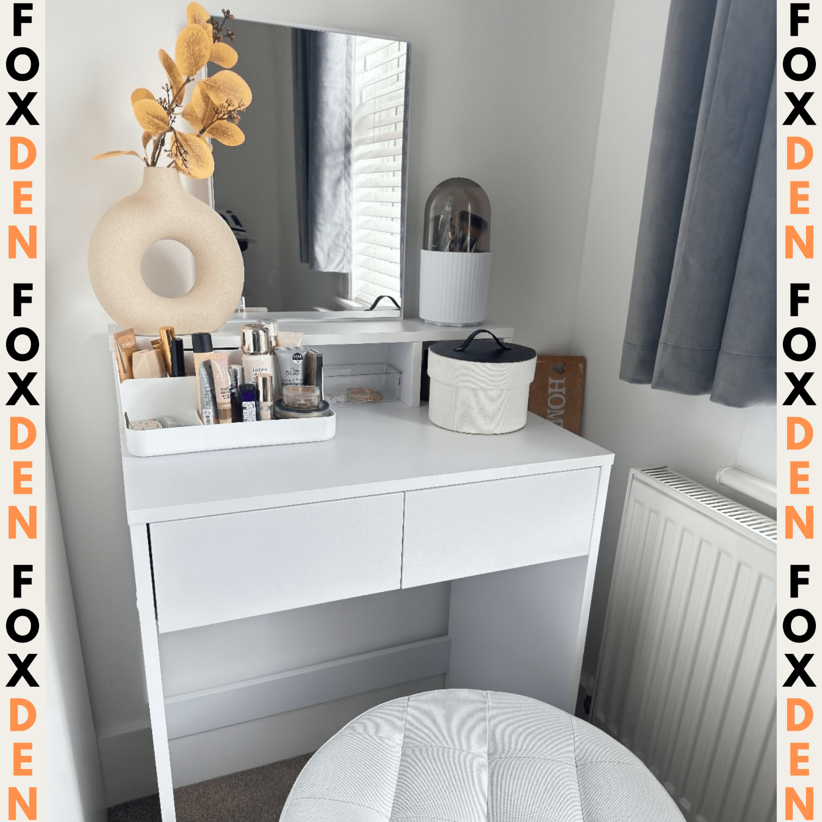 White Dressing Table with Large Mirror Vanity Table with 2 Drawers Make Up Desk - Home and Garden Furniture Shop - rustic - furniture