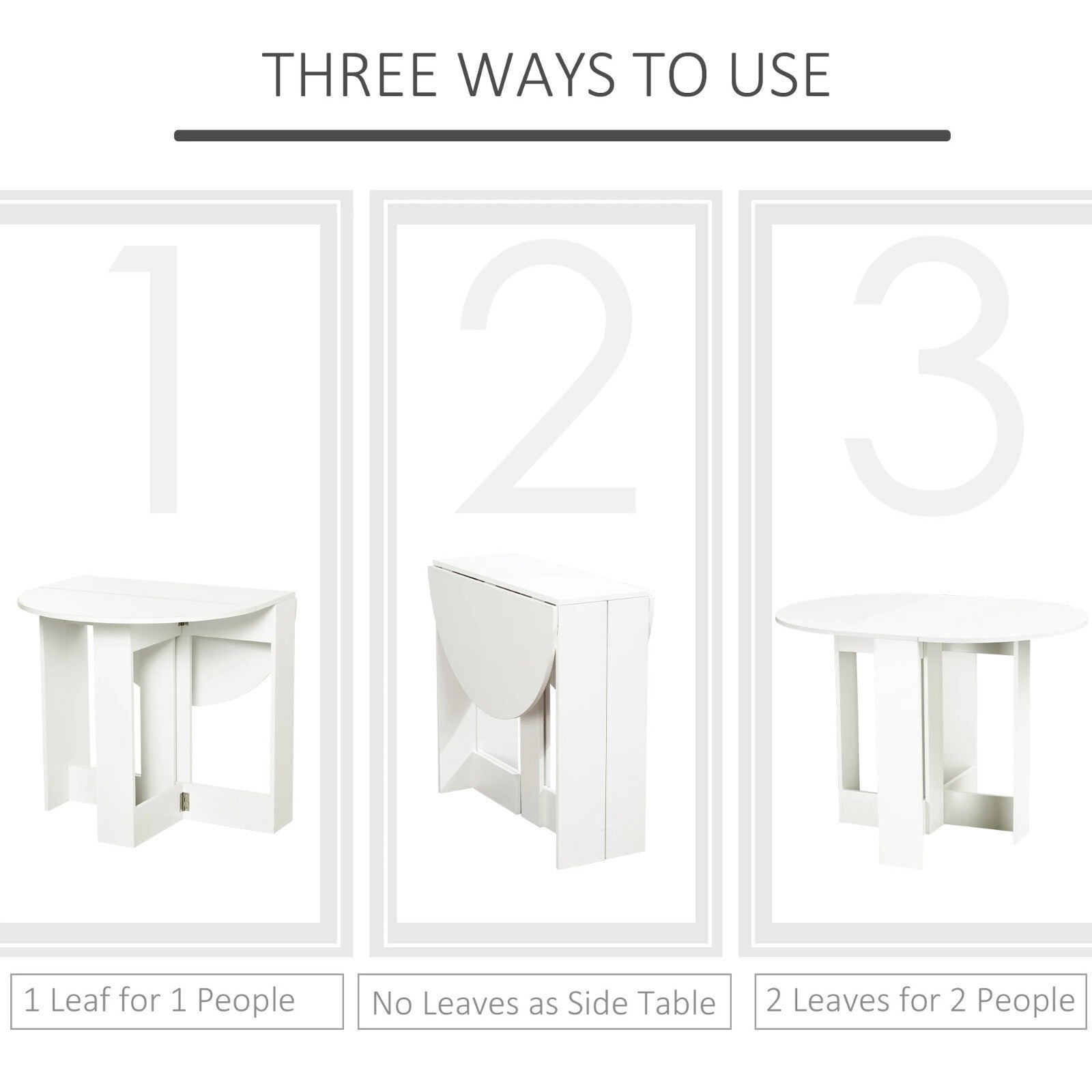 White Folding Dining Table Drop Leaf Small Extendable Kitchen Table Space Saving - Home and Garden Furniture Shop - rustic - furniture