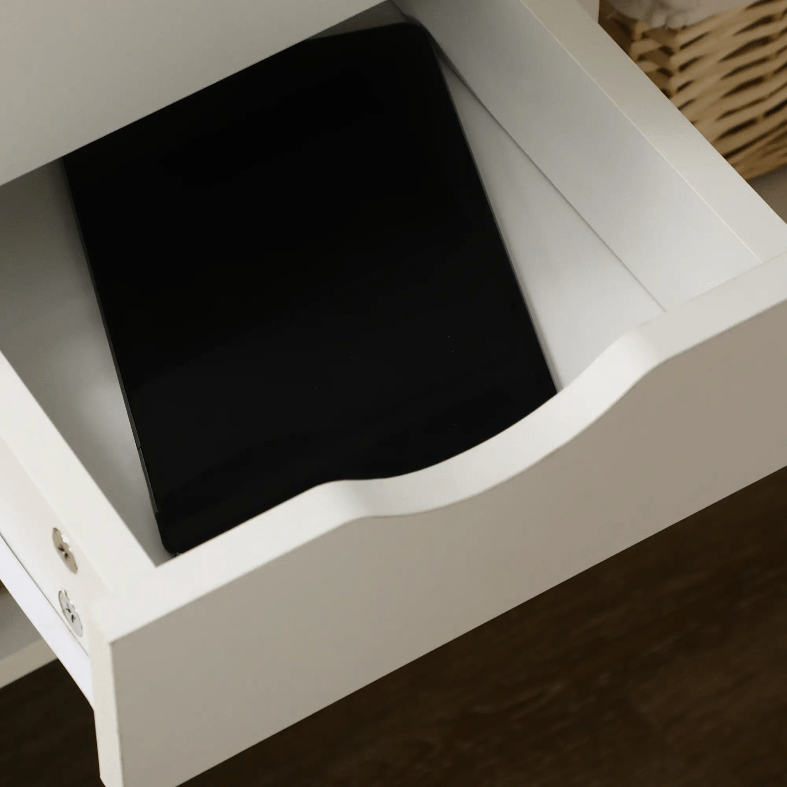 White L Shaped Computer Desk Drawers Corner Study Writing Table Storage Shelf - Home and Garden Furniture Shop - rustic - furniture