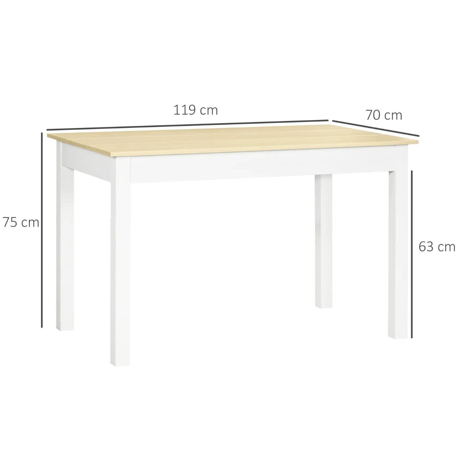 White Modern Dining Table Kitchen Table with Wood Oak Effect 4 to 6 Seater Table - Home and Garden Furniture Shop - rustic - furniture