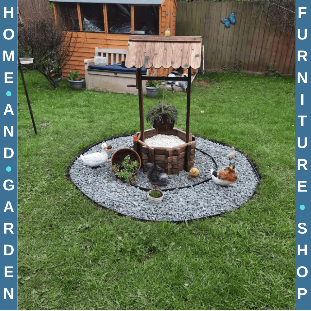 Wishing Well Planter Rustic Wooden Garden Bucket Planter Outdoor Decor Brown - Home and Garden Furniture Shop - rustic - furniture